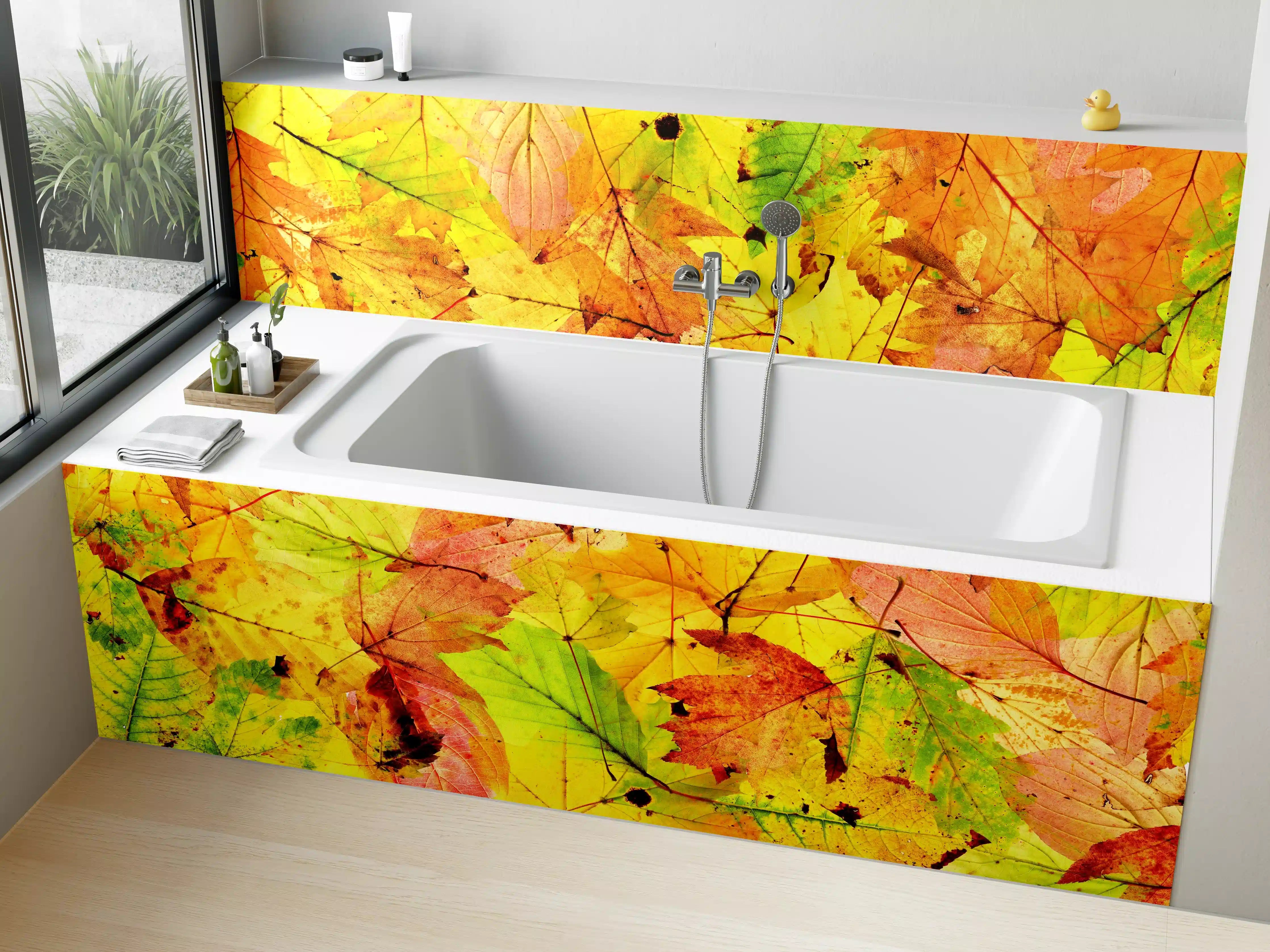 Badewannen-Rückwand - Herbstblätter Hintergrund
