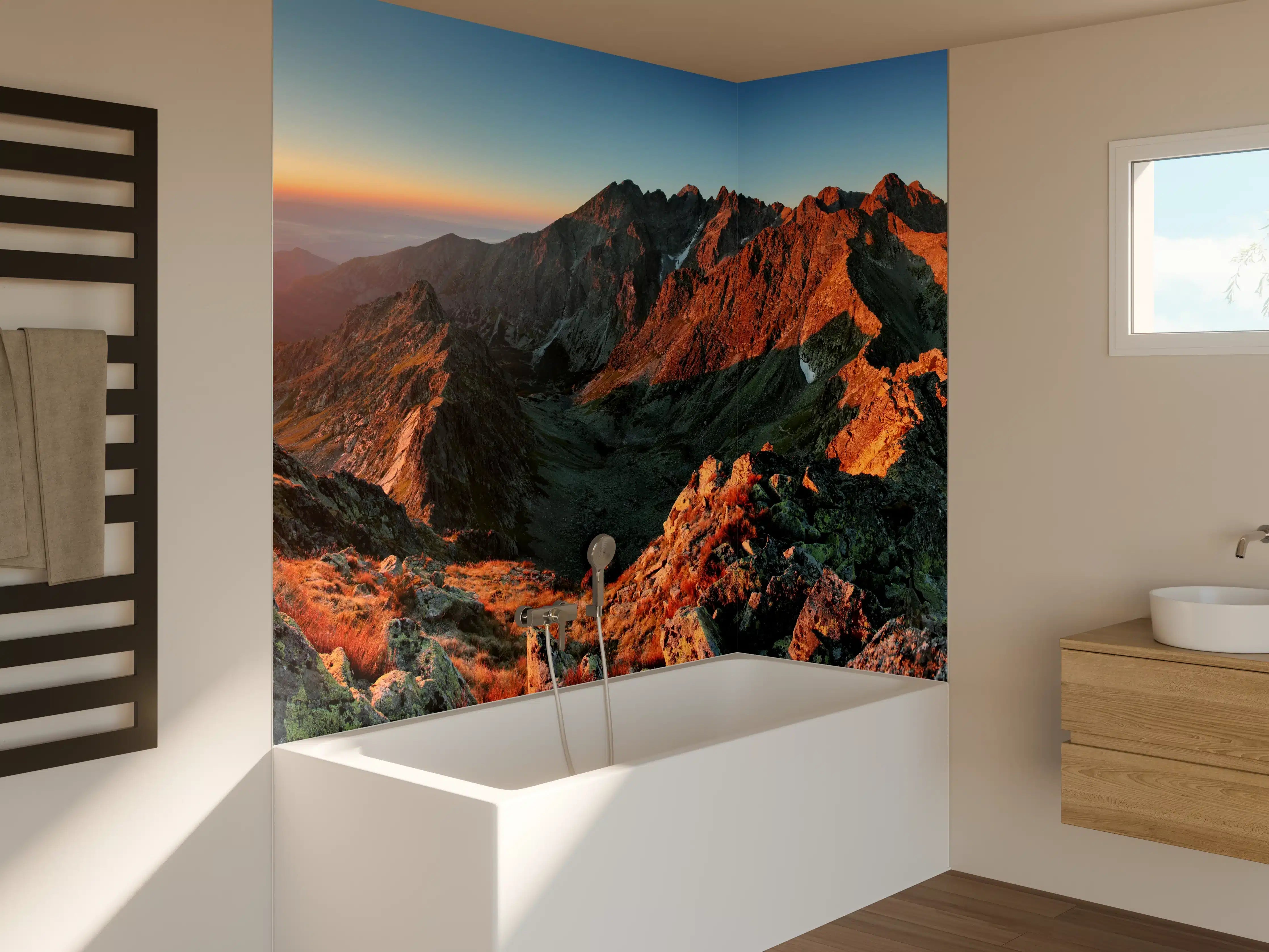 Badewannen-Rückwand - Herbstliche Berglandschaft
