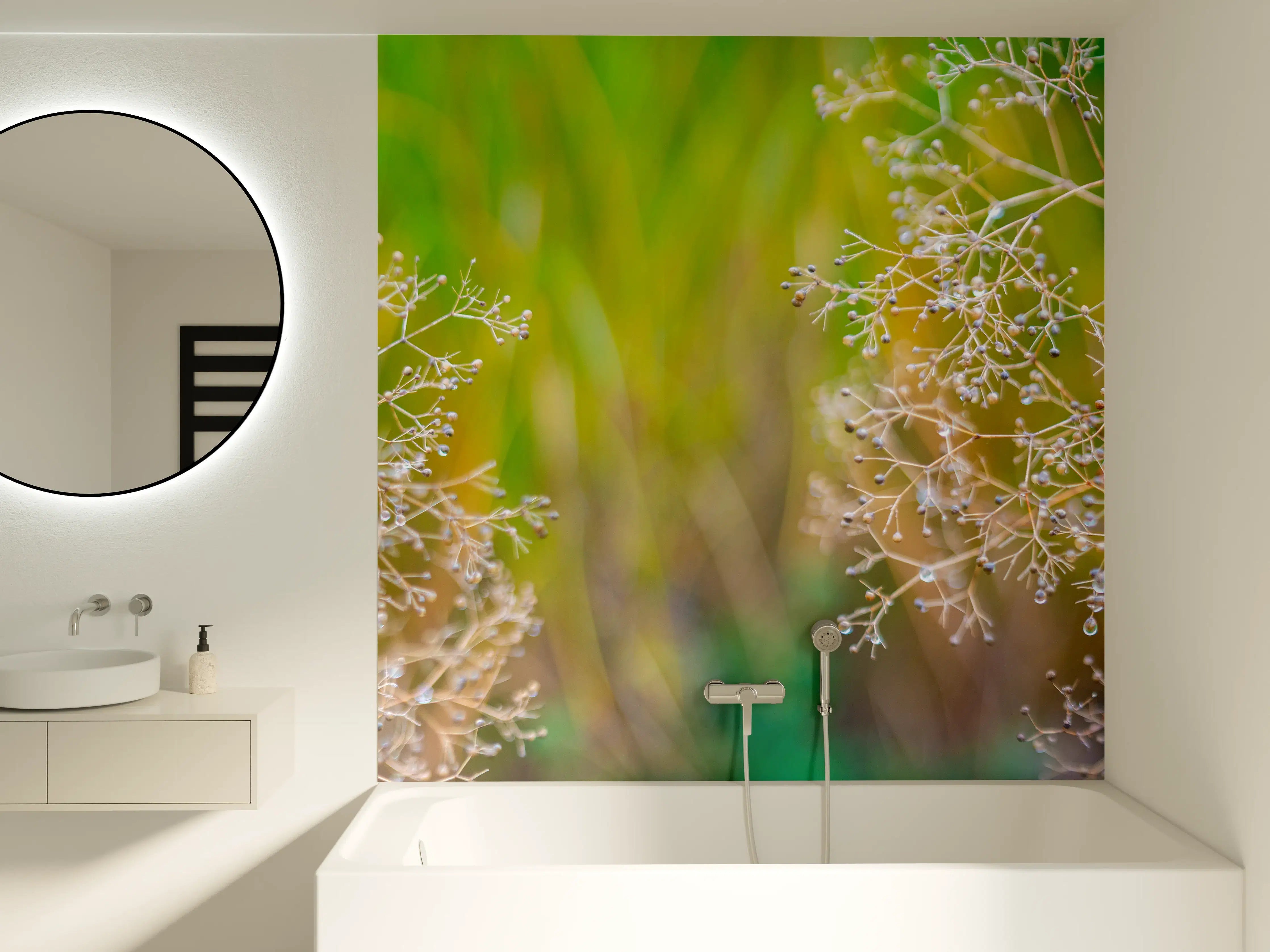 Badewannen-Rückwand - Herbstliche Trockenblumen