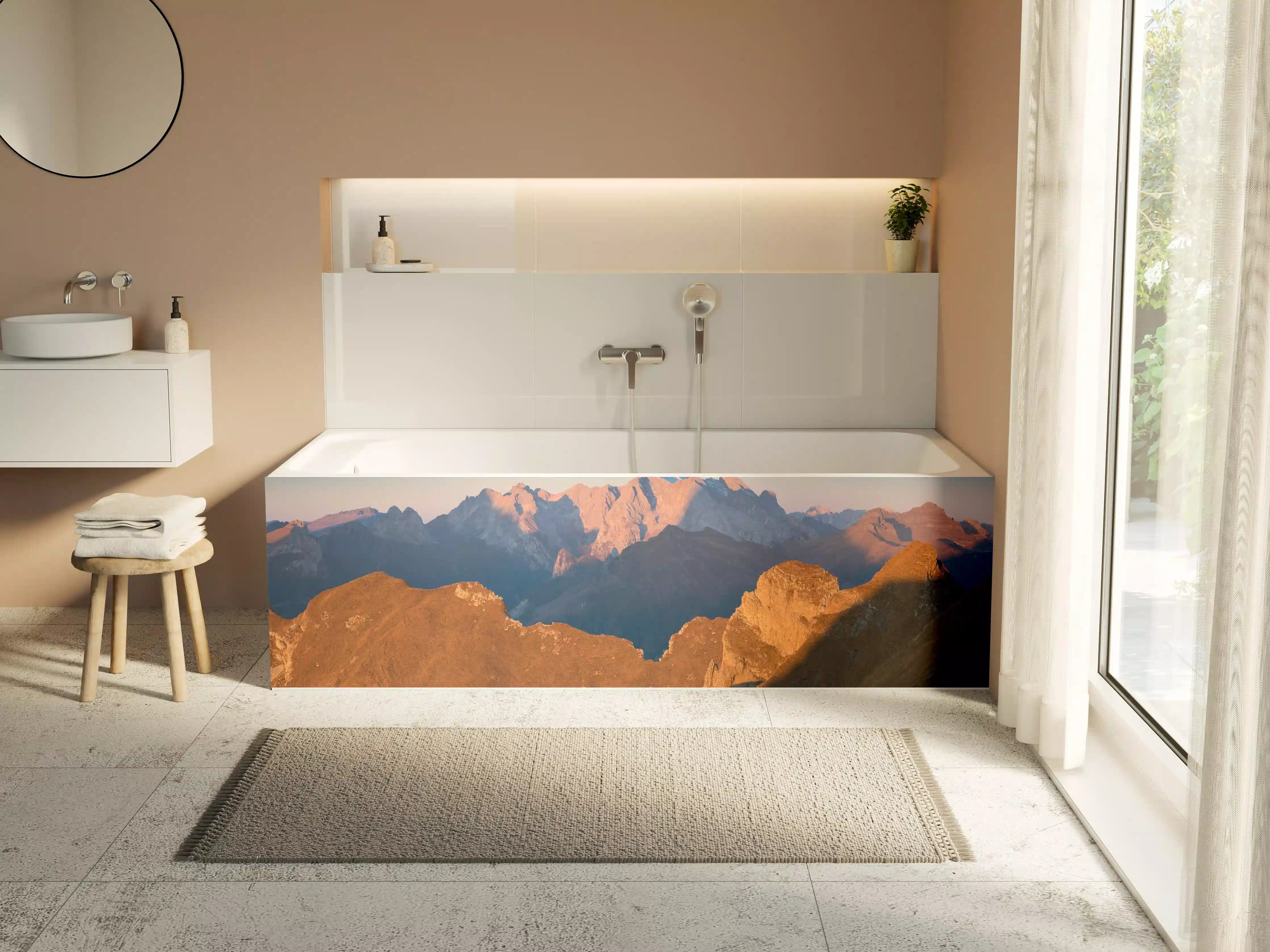 Badewannen-Rückwand - Herbstlicher Blick auf das Tal des Passo Giau - Italien