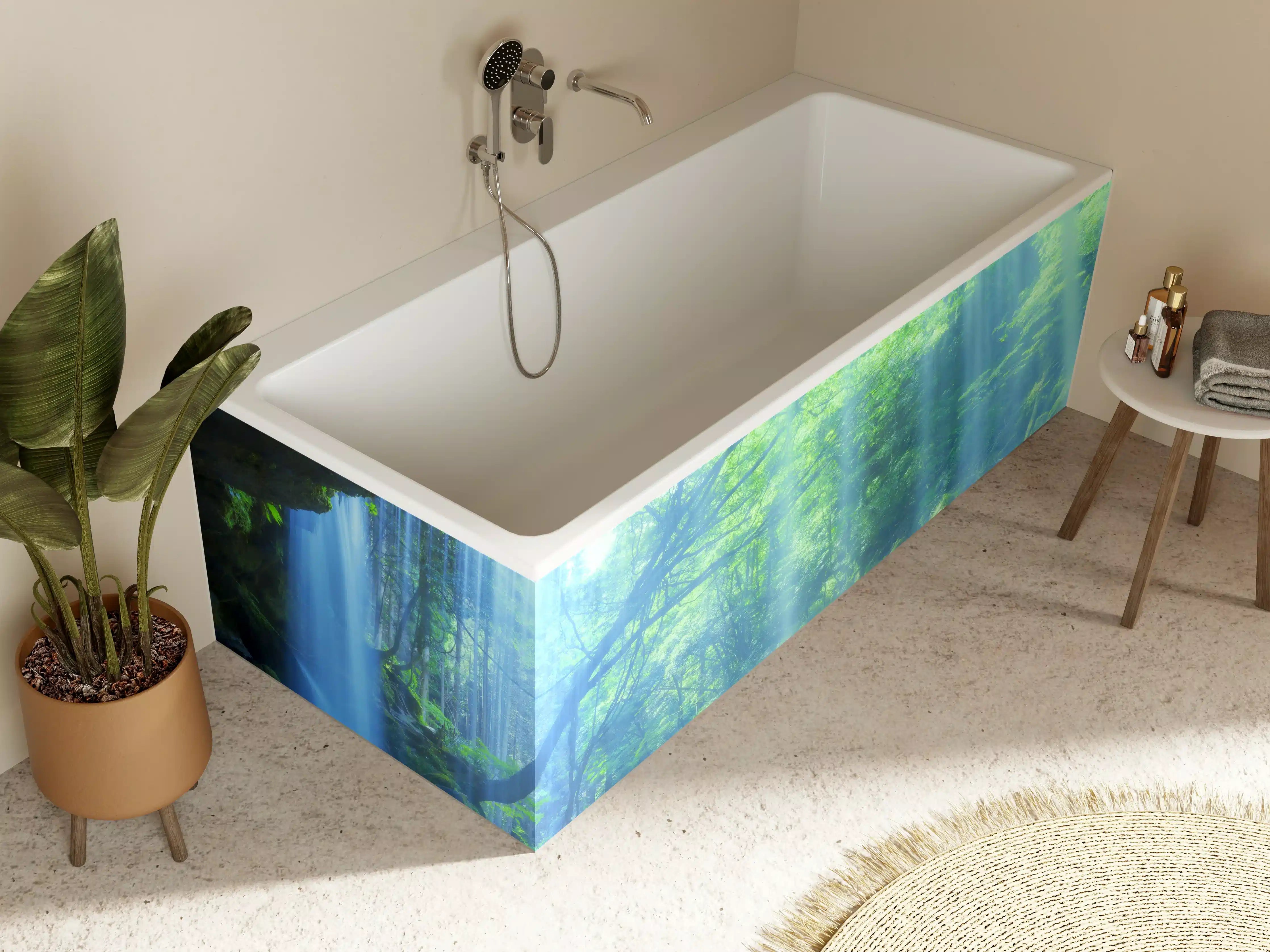 Badewannen-Rückwand - Hinter Nabigataki-Wasserfall Ansicht