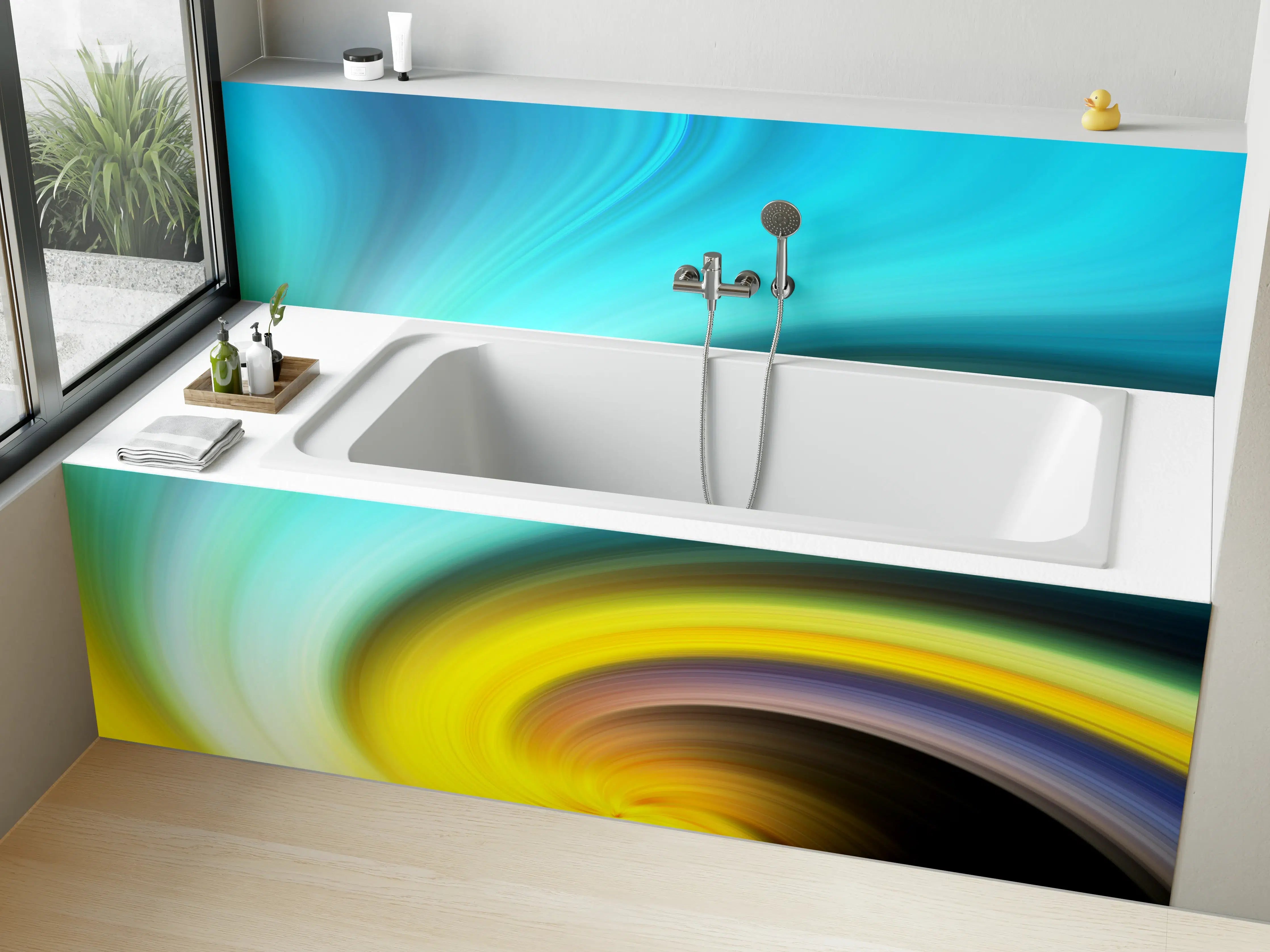 Badewannen-Rückwand - Hintergrundgestaltung