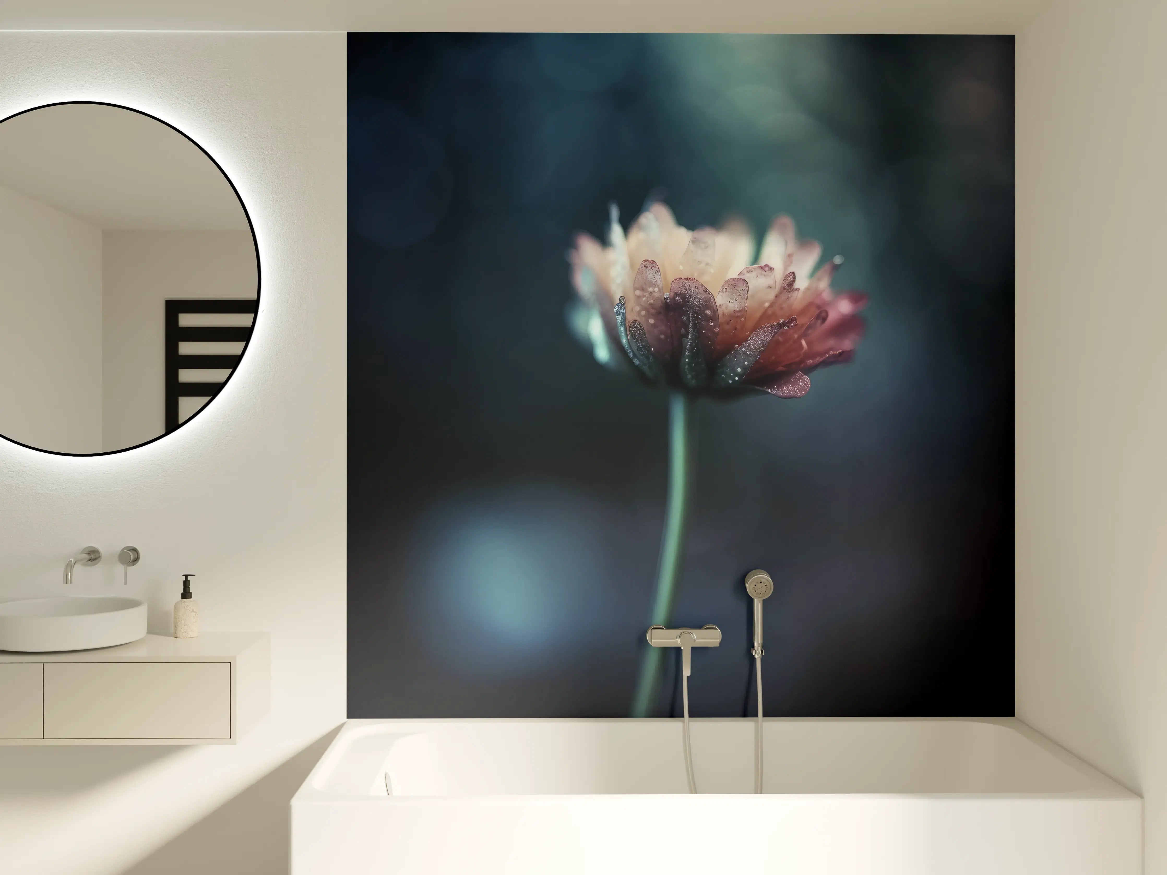 Badewannen-Rückwand - Hochauflösende Blume - verschwommen