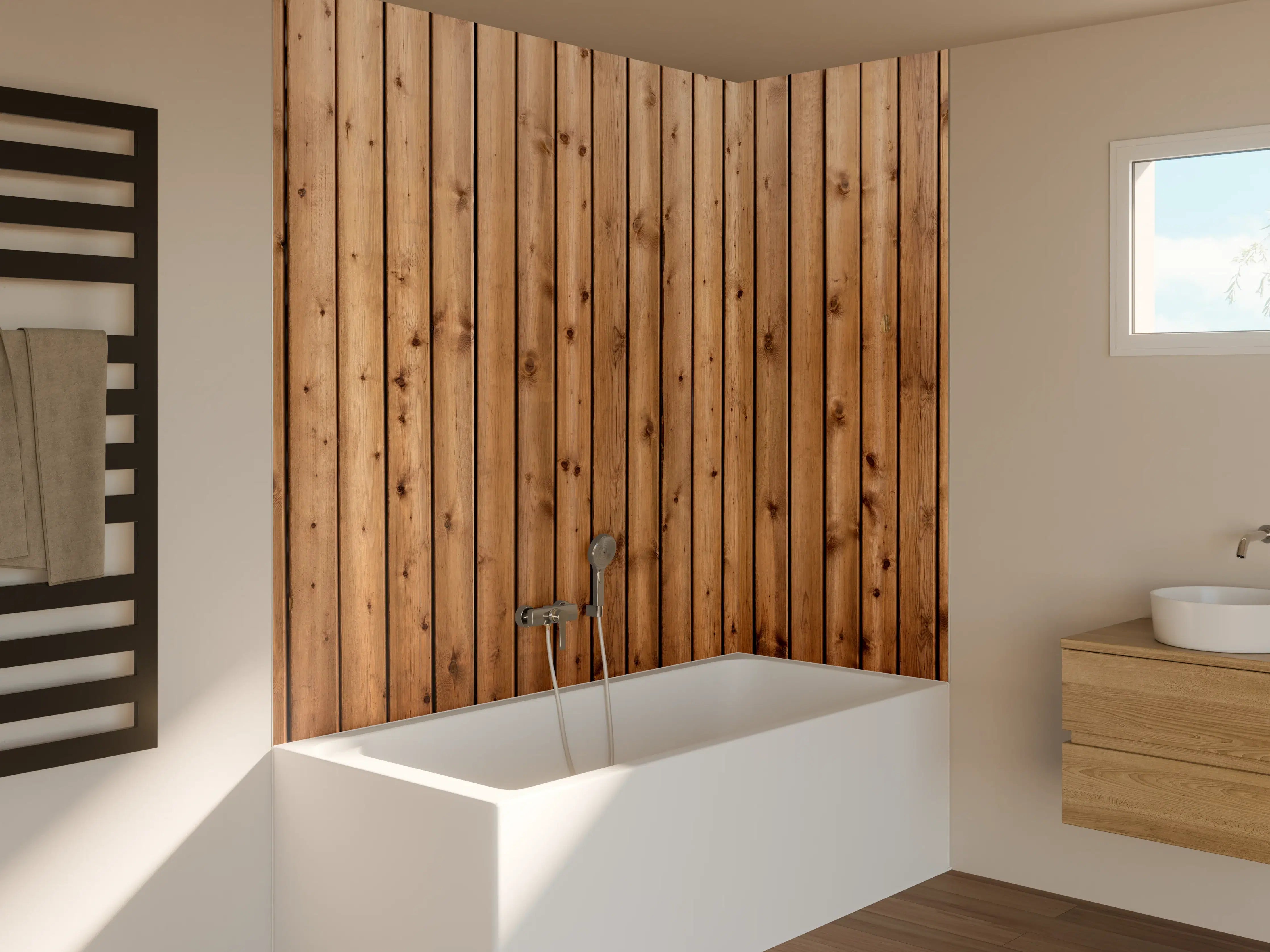 Badewannen-Rückwand - Hochauflösende Holzbrett-Struktur