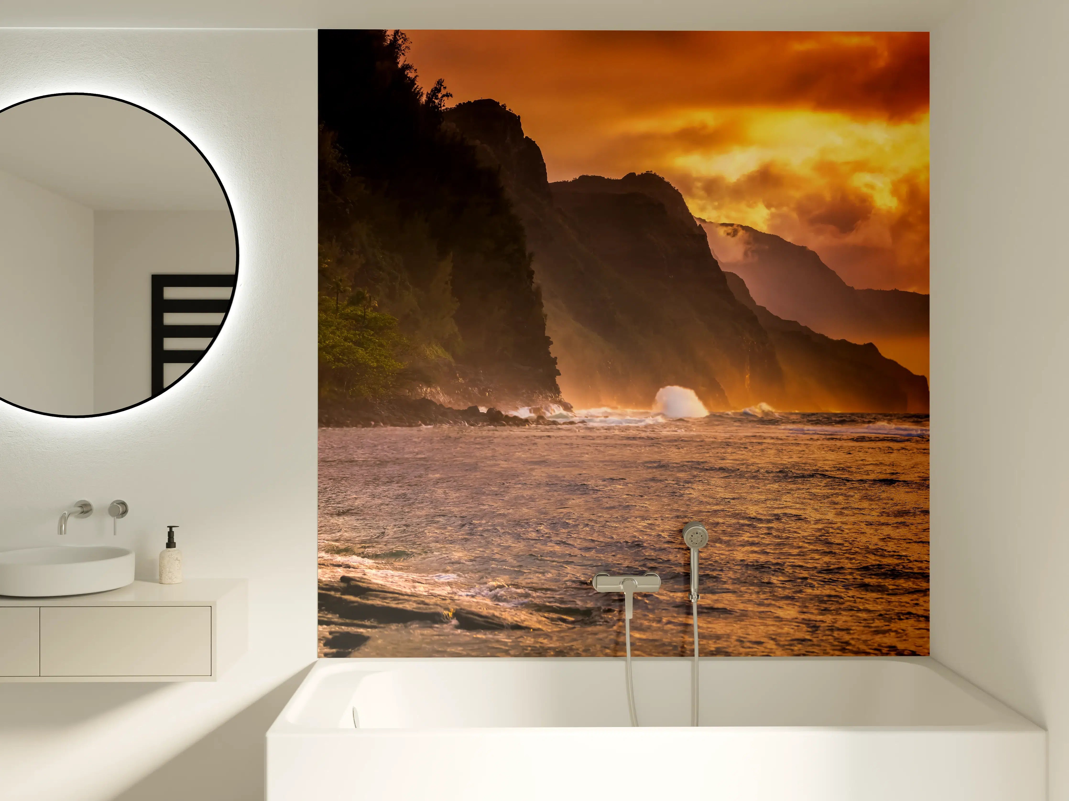 Badewannen-Rückwand - Hochzeitspaar auf Hawaii