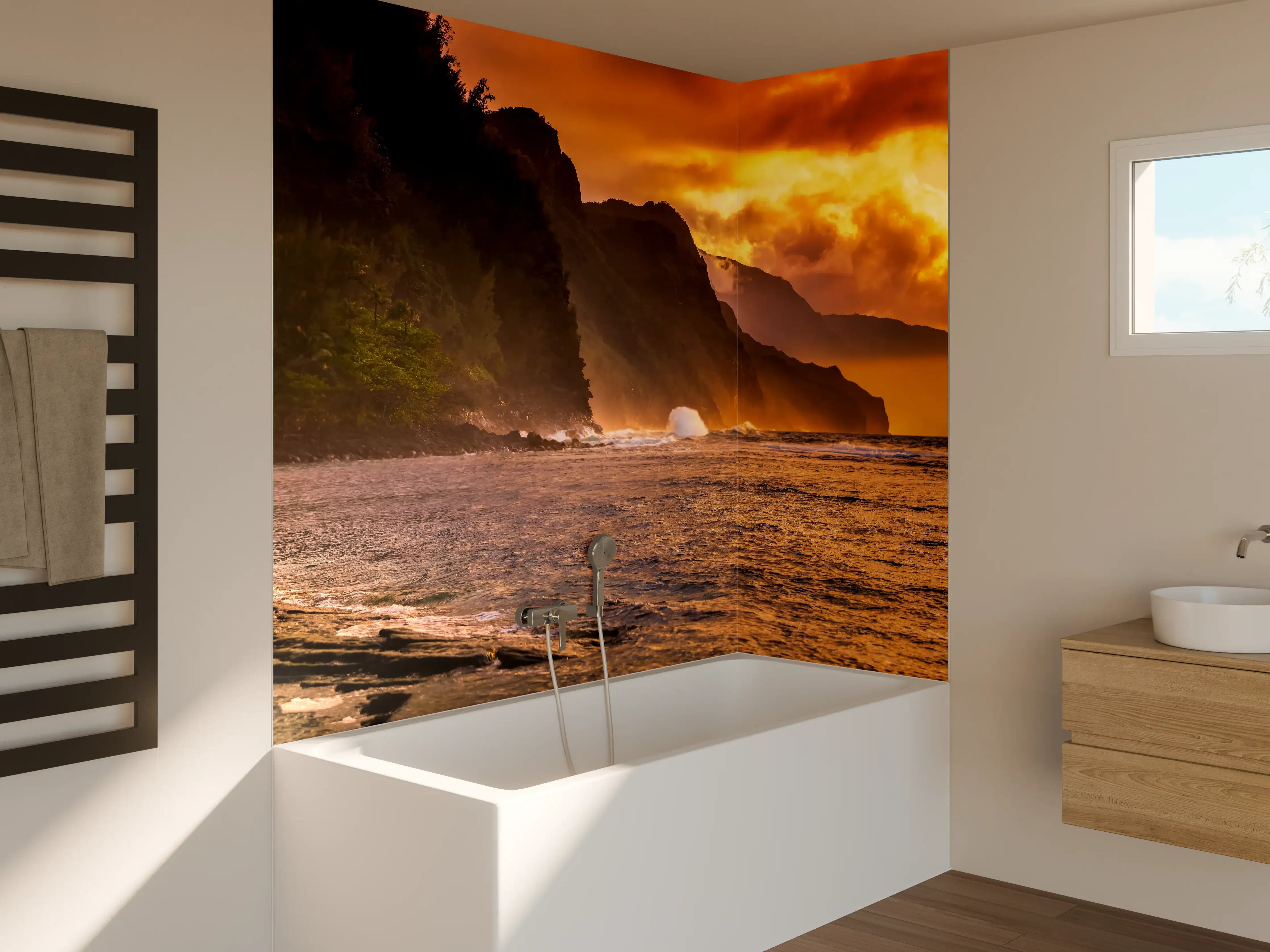 Badewannen-Rückwand - Hochzeitspaar auf Hawaii