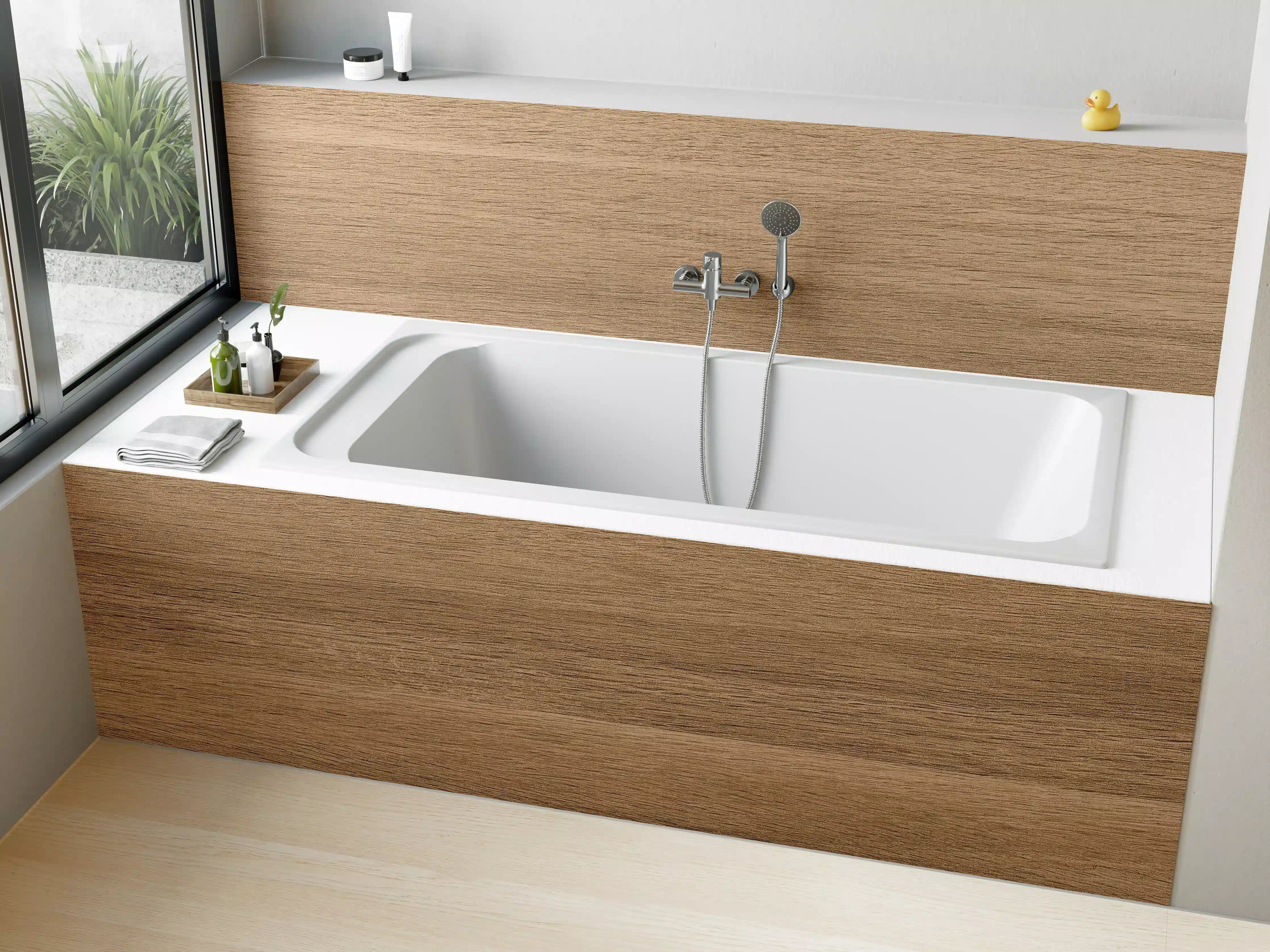 Badewannen-Rückwand - Holztextur und hölzerner Hintergrund 2