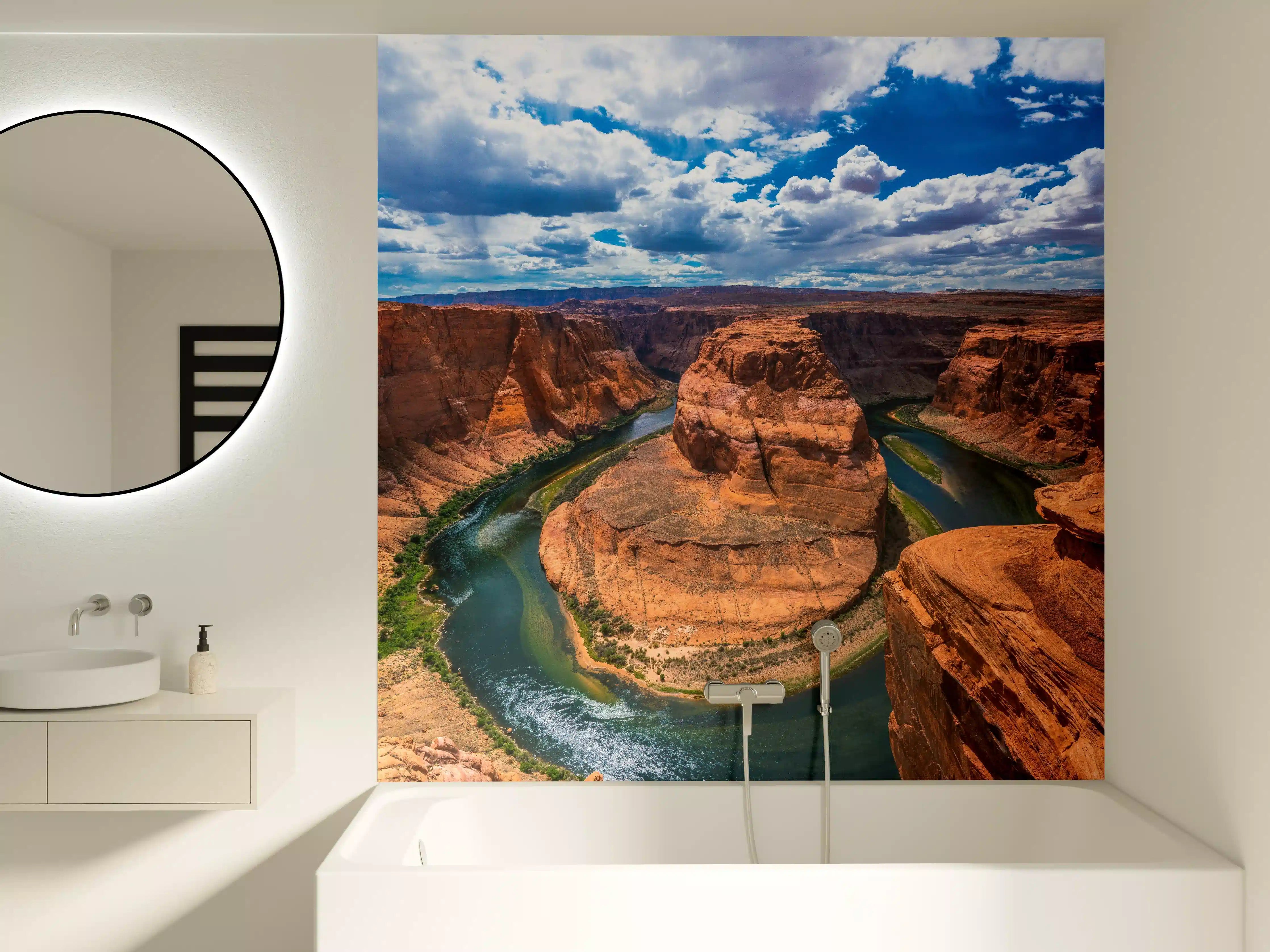 Badewannen-Rückwand - Horseshoe Bend Tal in Arizona bei Tag