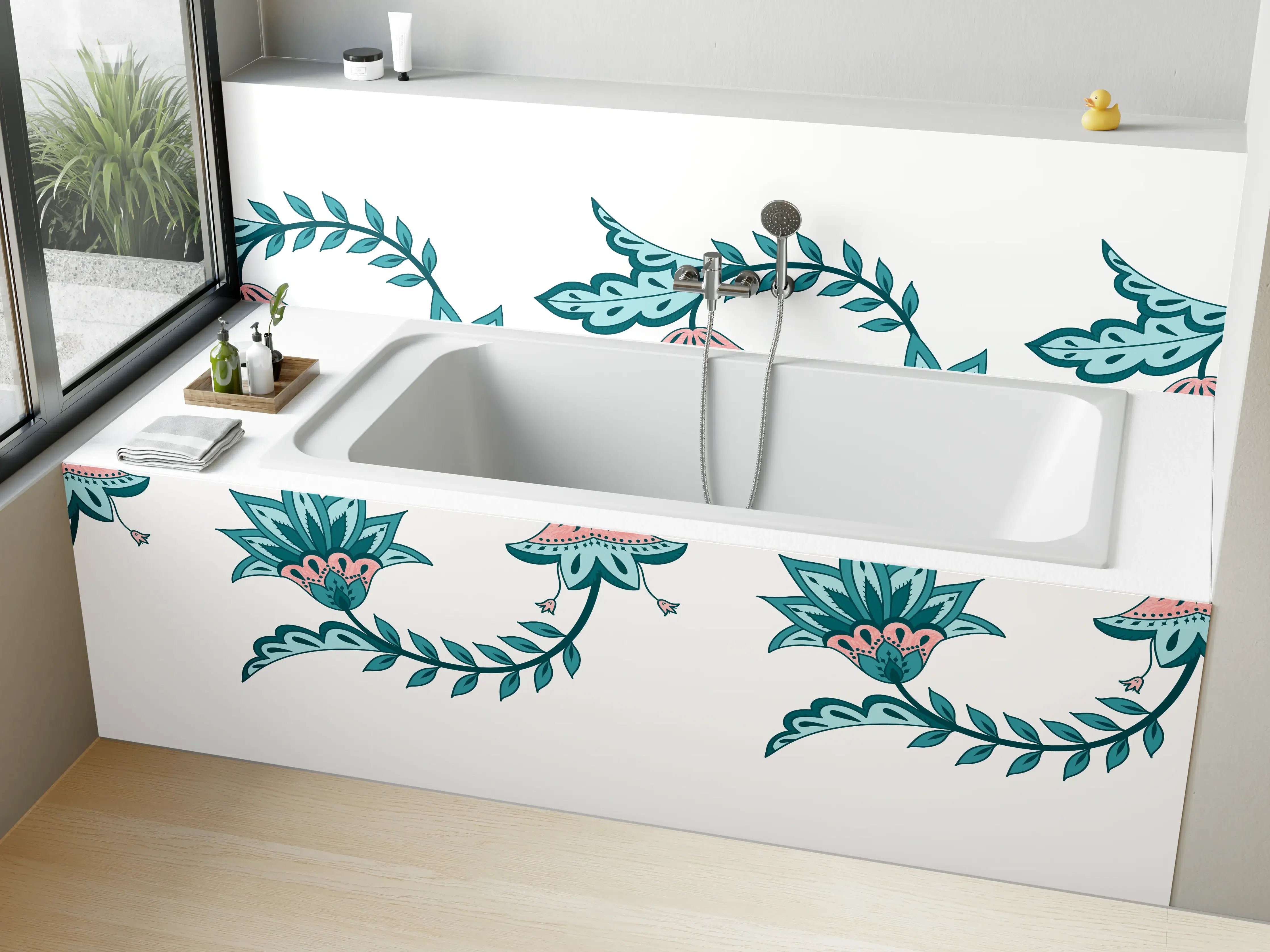 Badewannen-Rückwand - Indisches Paisley Batik Muster