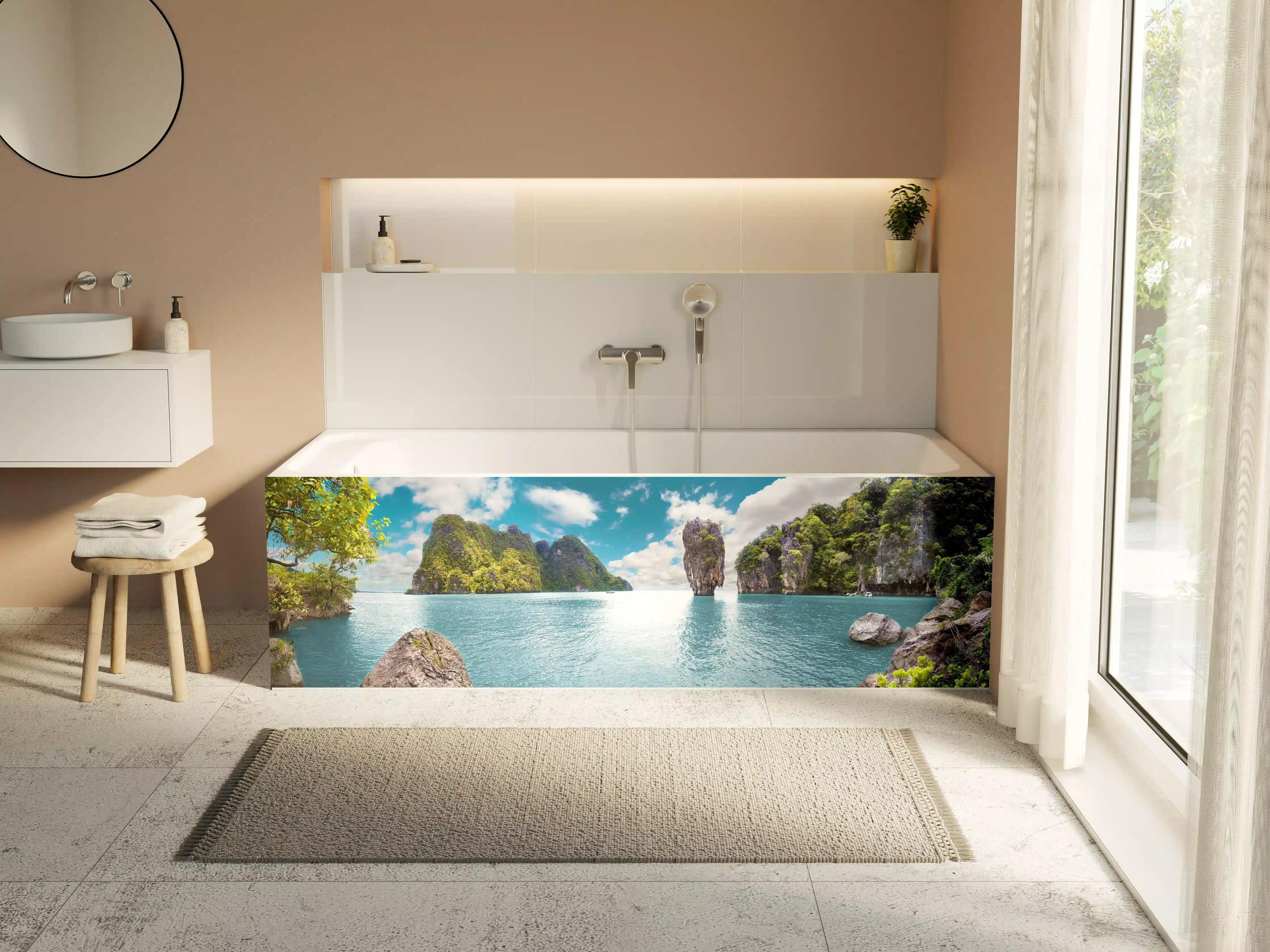 Badewannen-Rückwand - Insellandschaft in Thailand