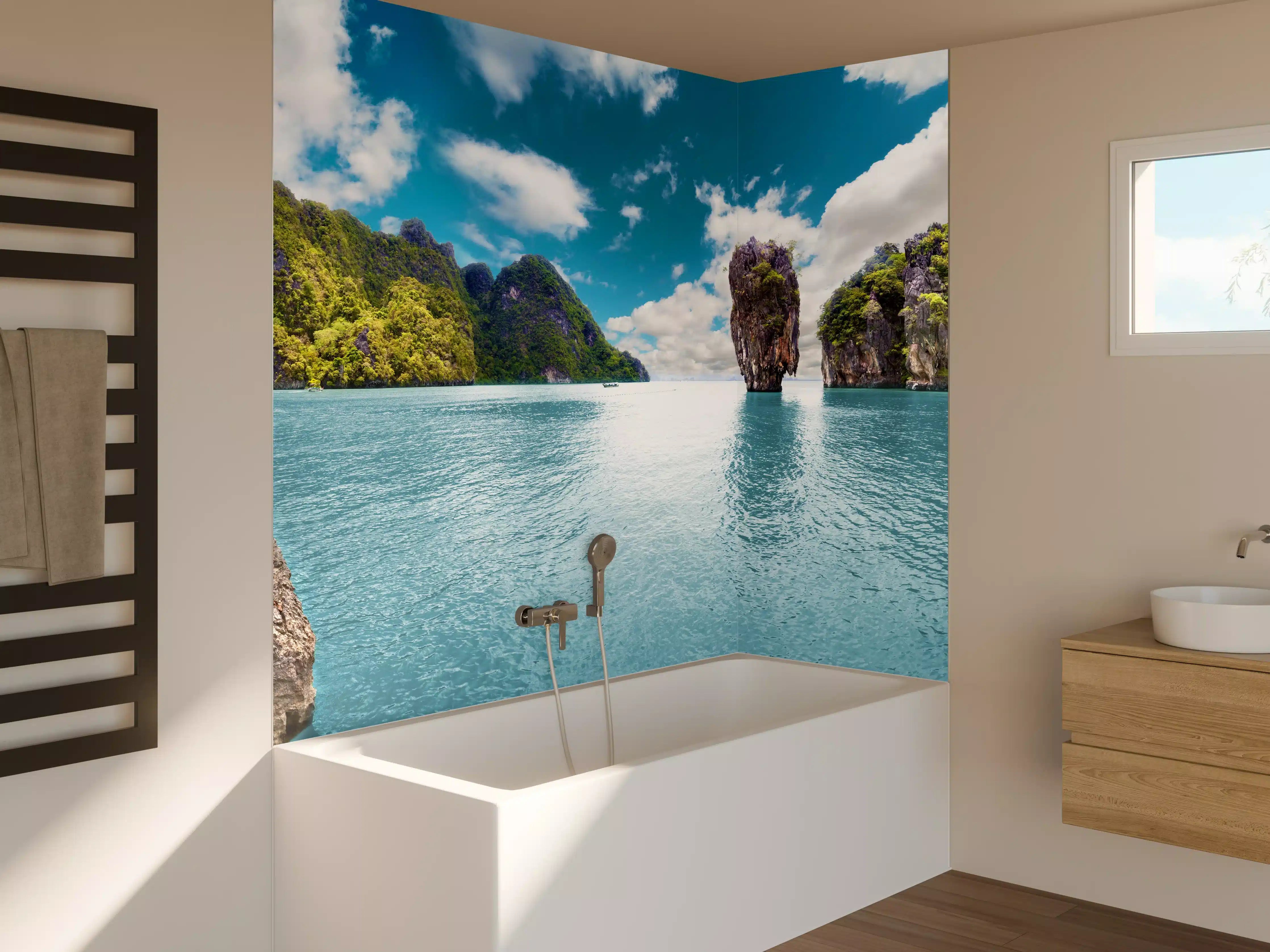 Badewannen-Rückwand - Insellandschaft in Thailand
