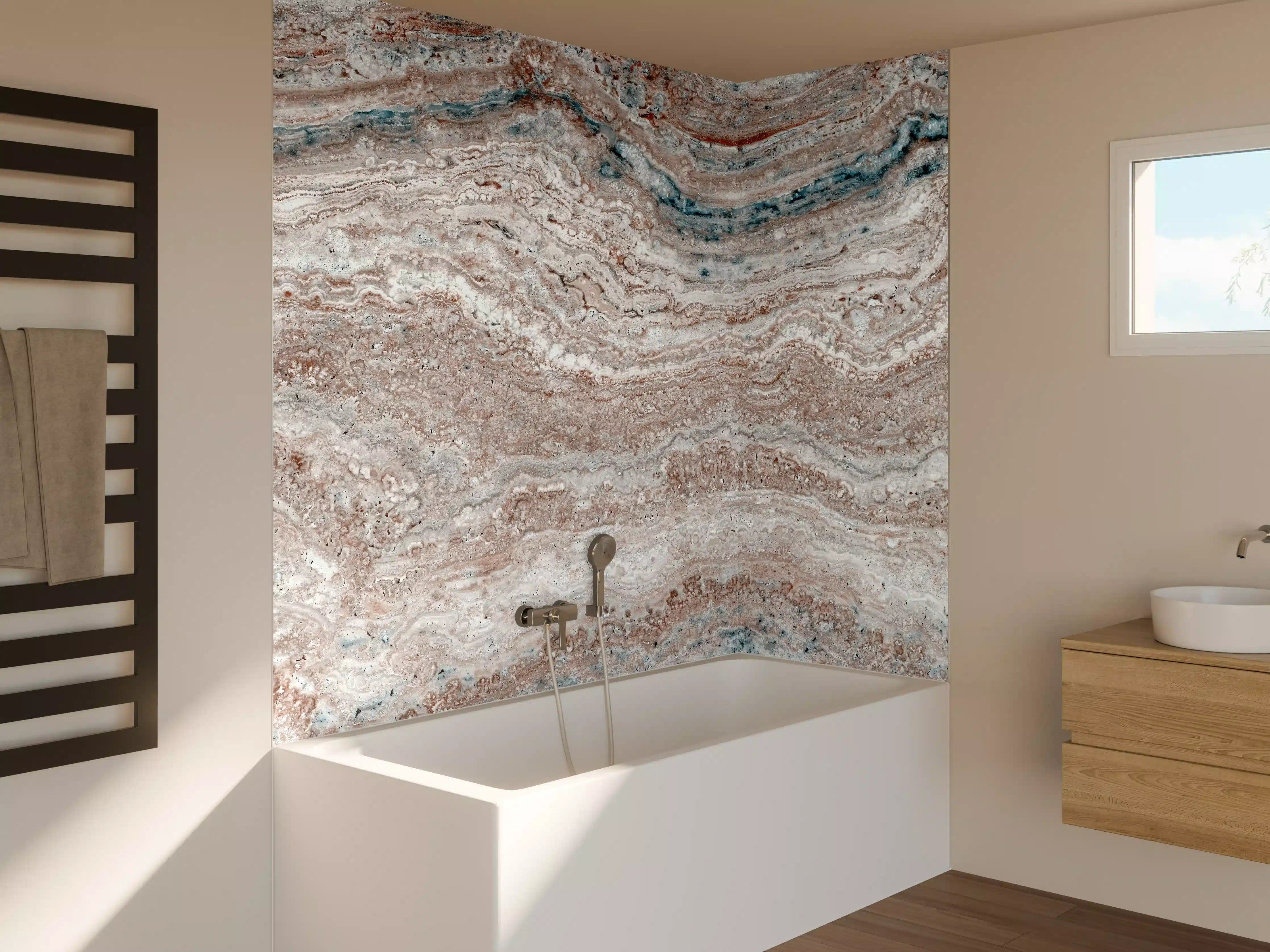 Badewannen-Rückwand - Italienischer Marmortextur
