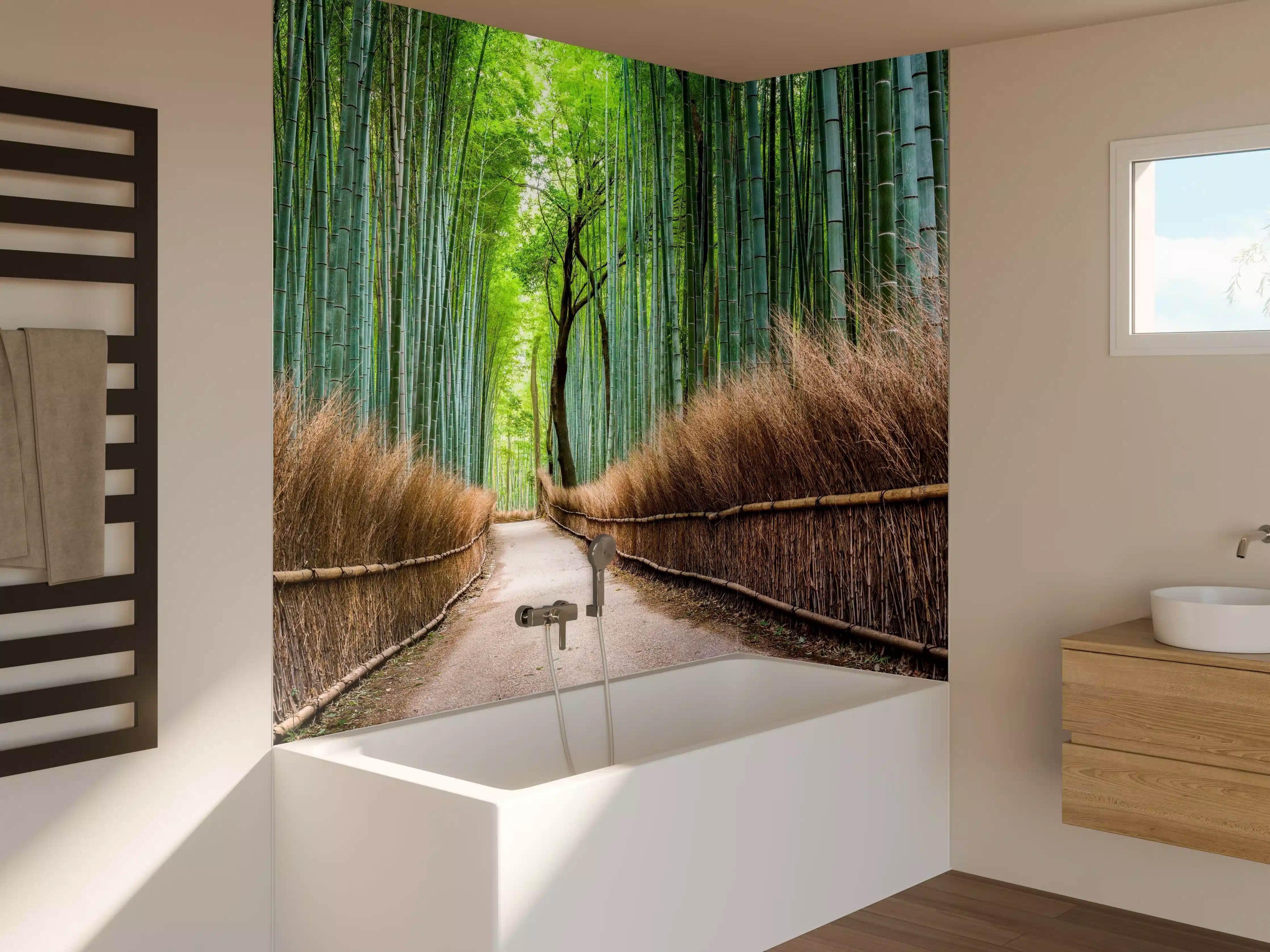 Badewannen-Rückwand - Japanischer Bambuswald in Arashiyama