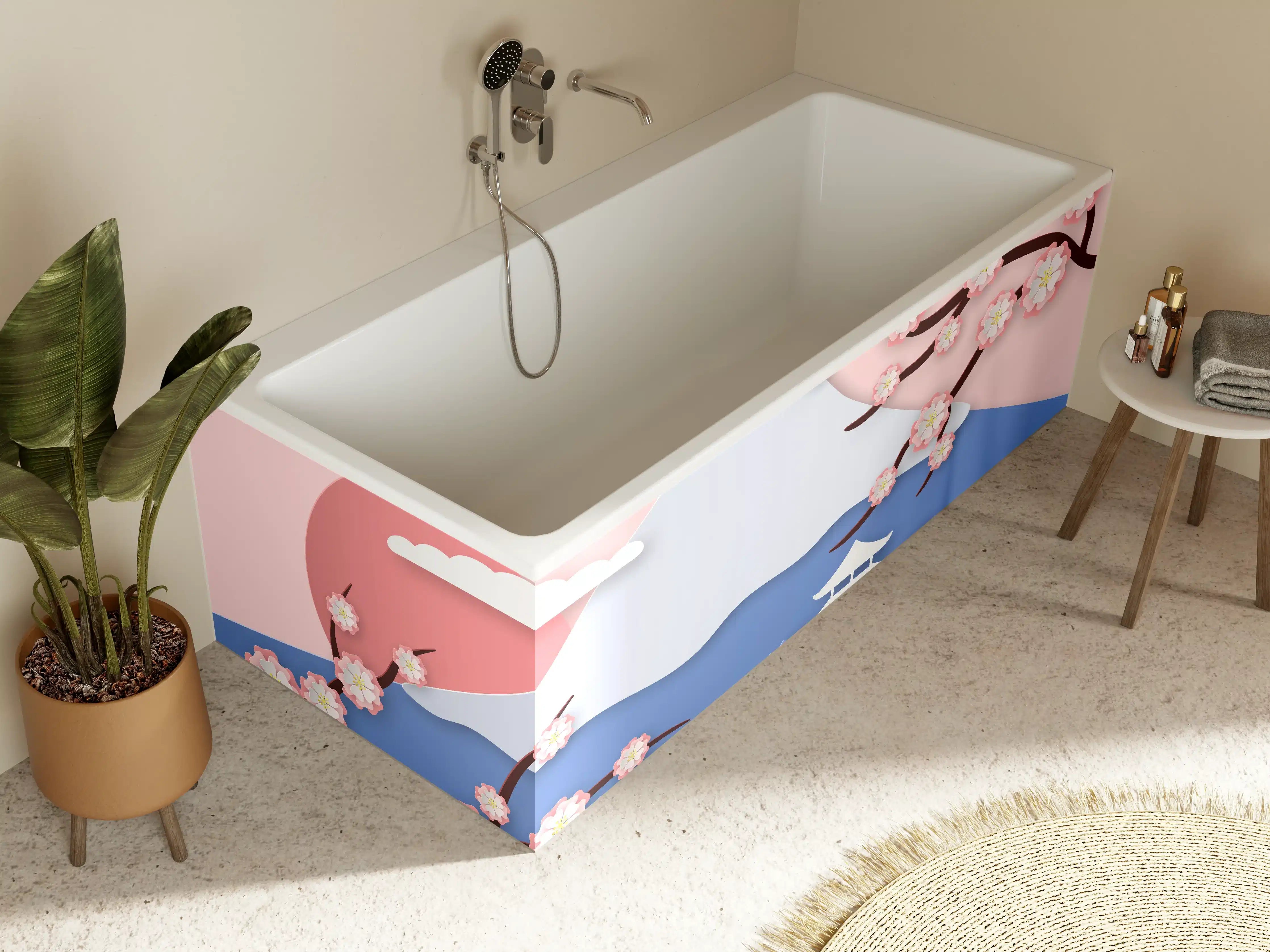 Badewannen-Rückwand - Japanischer Kirschblüten-Ansicht