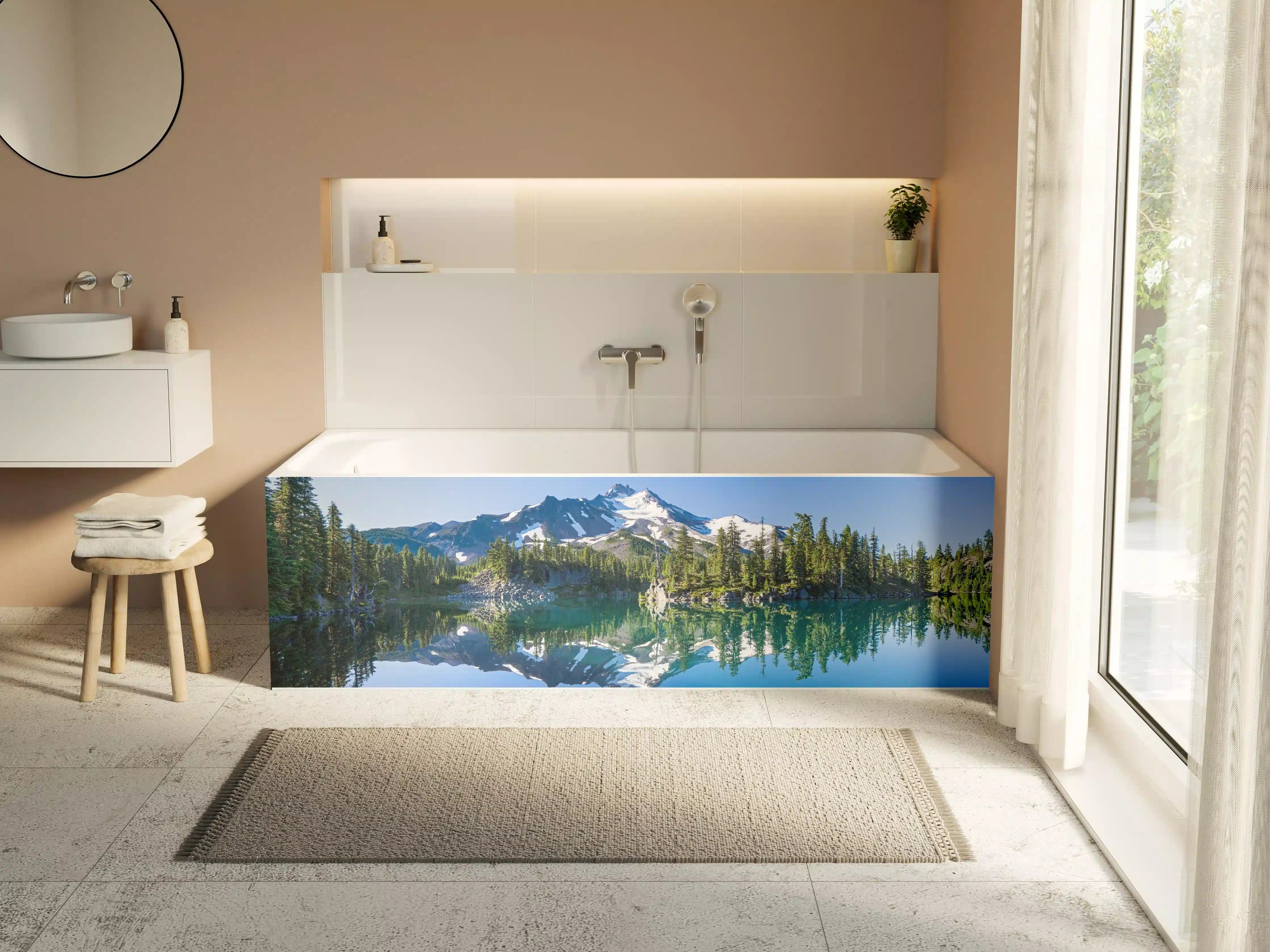 Badewannen-Rückwand - Jefferson Park spiegelnd im Morgenlicht