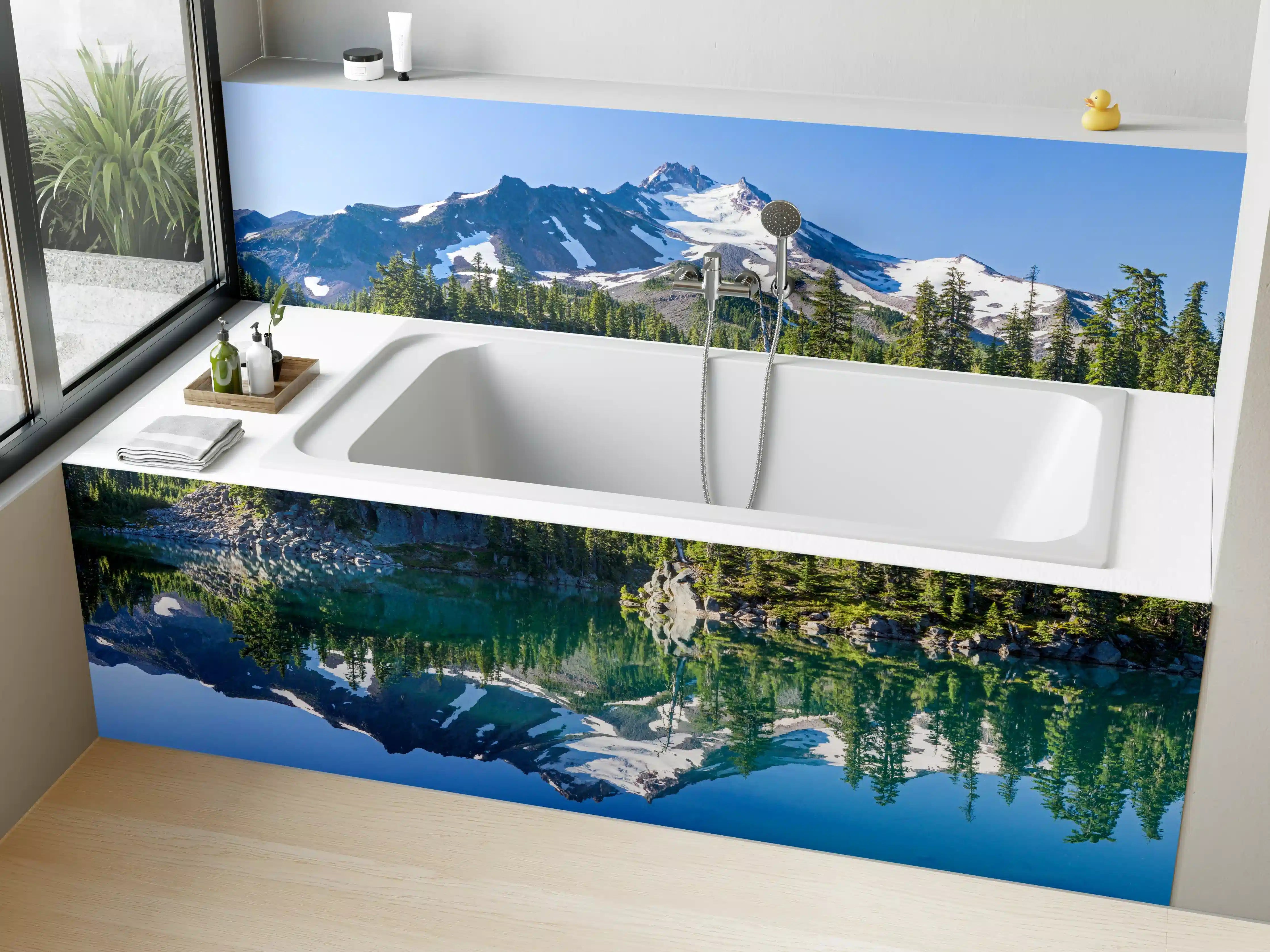 Badewannen-Rückwand - Jefferson Park spiegelnd im Morgenlicht