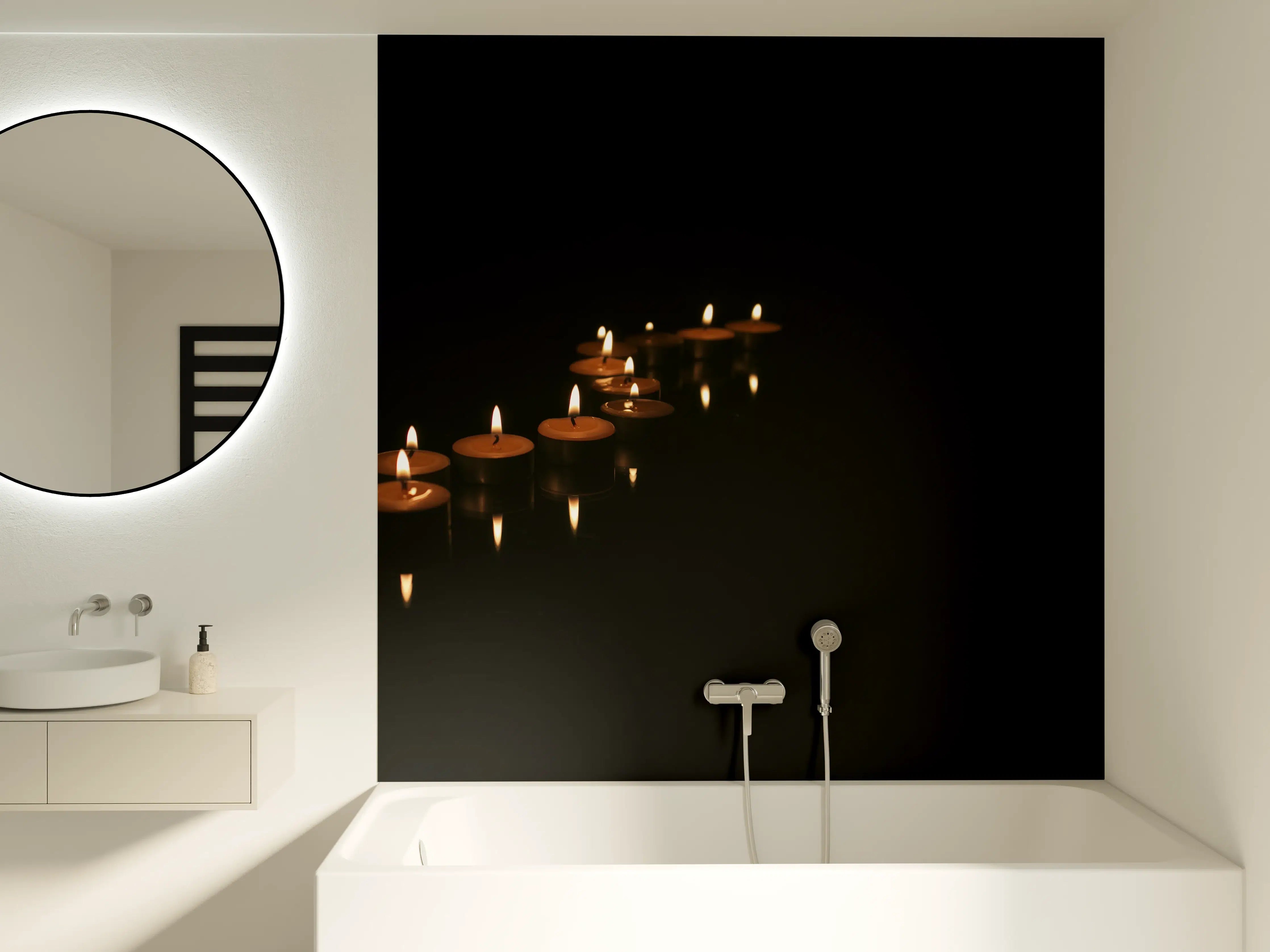 Badewannen-Rückwand - Kerzen - Gedenkstätte