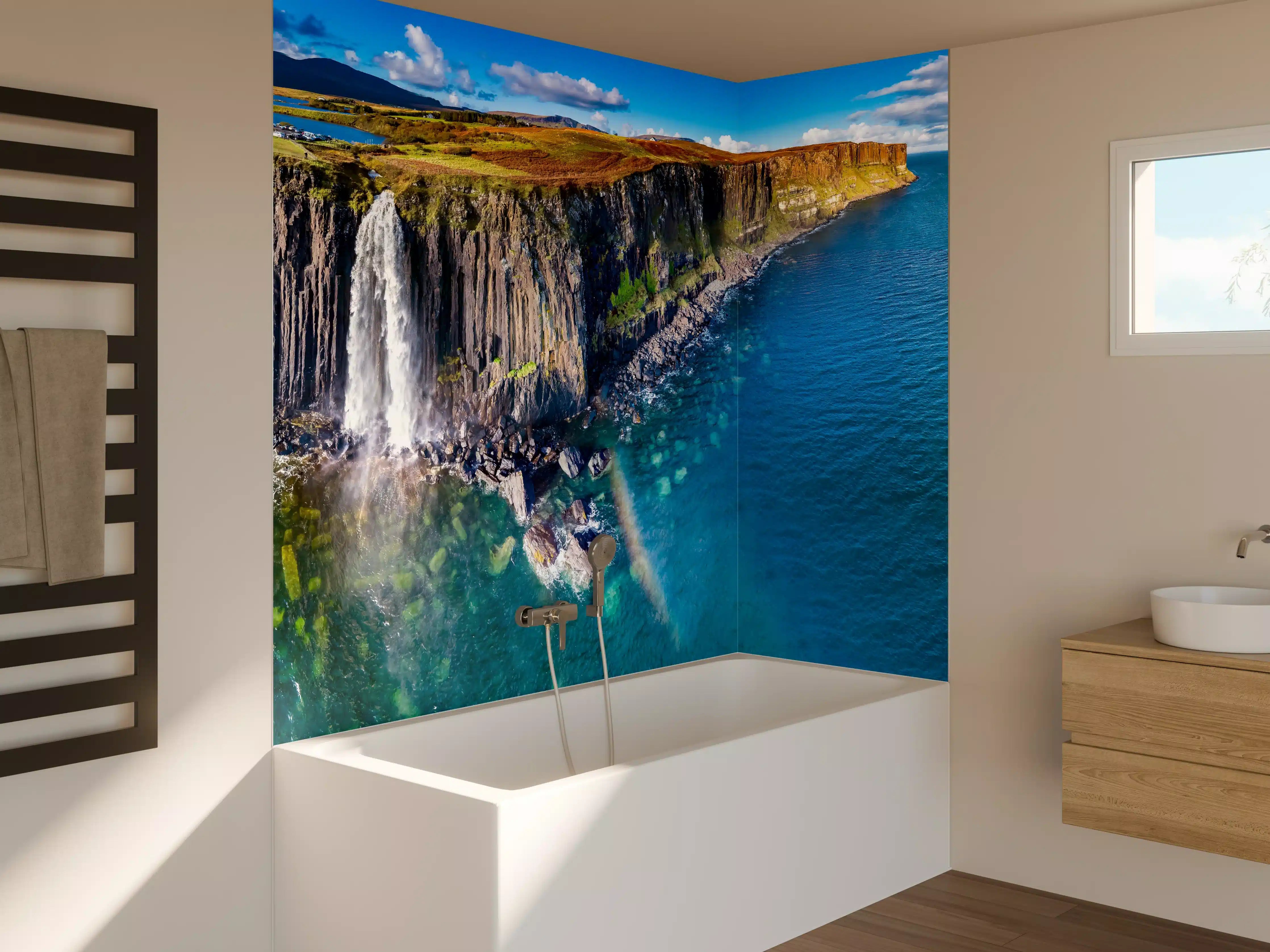 Badewannen-Rückwand - Klippen von Staffin - Schottland