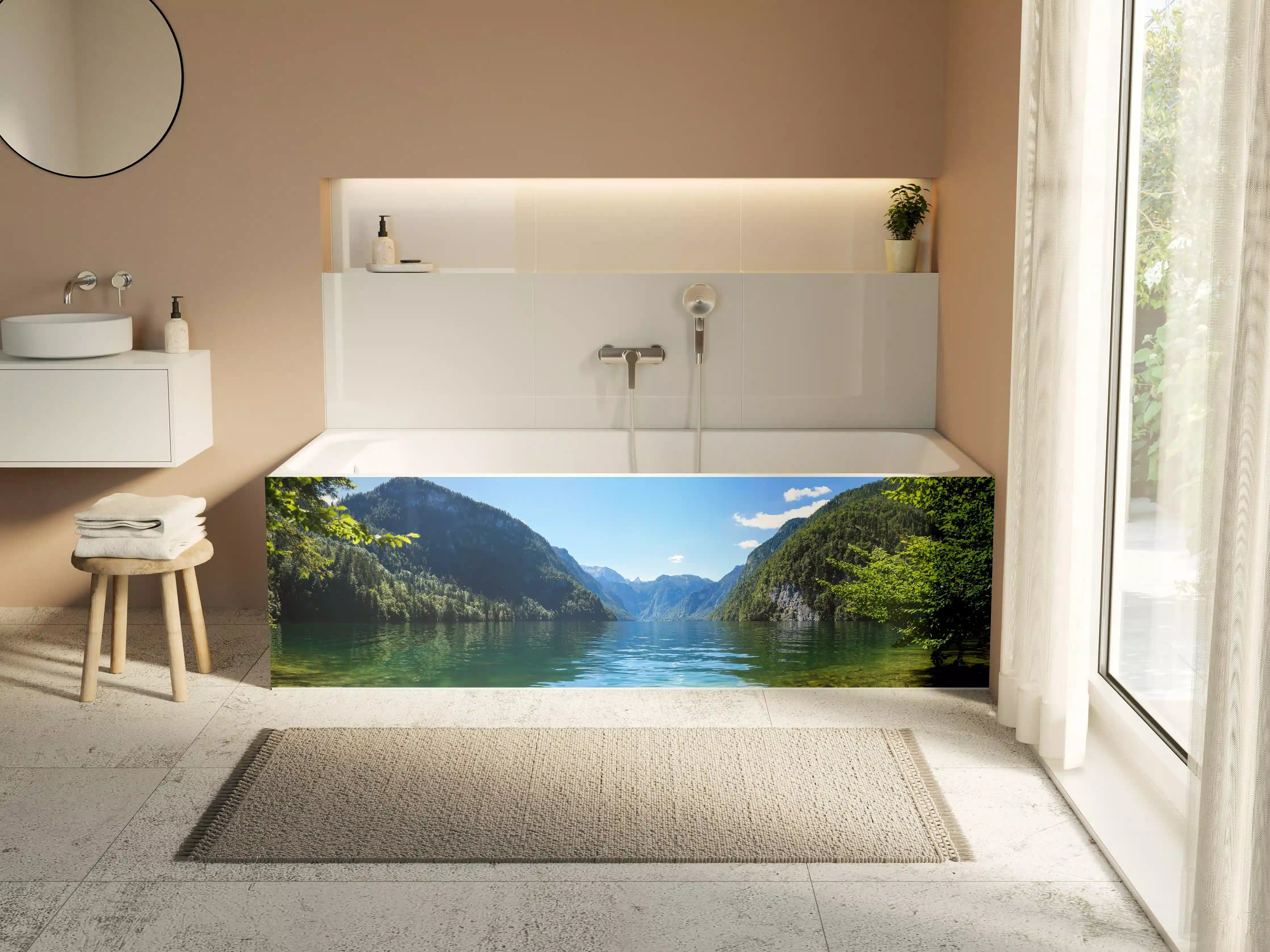 Badewannen-Rückwand - Königsee & Berge in Alpen