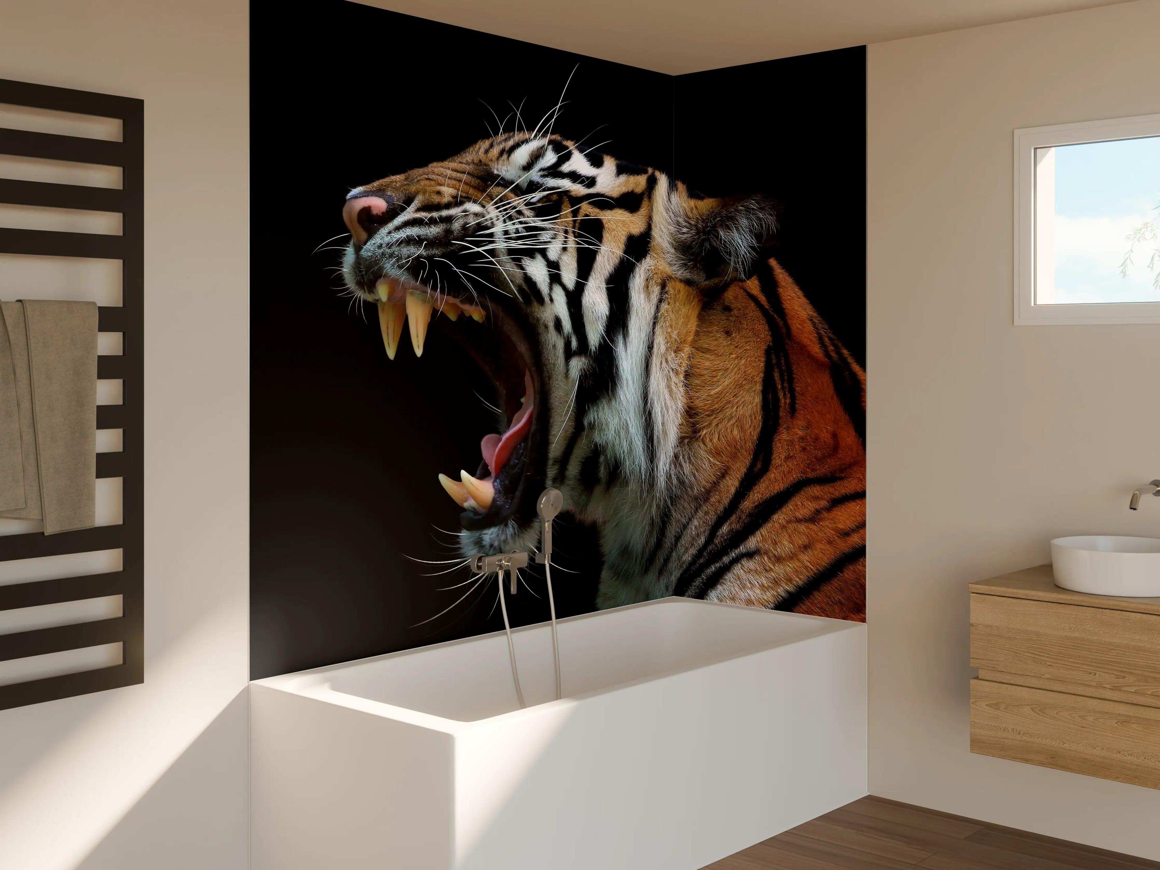 Badewannen-Rückwand - Kopf eines Sumatra-Tigers