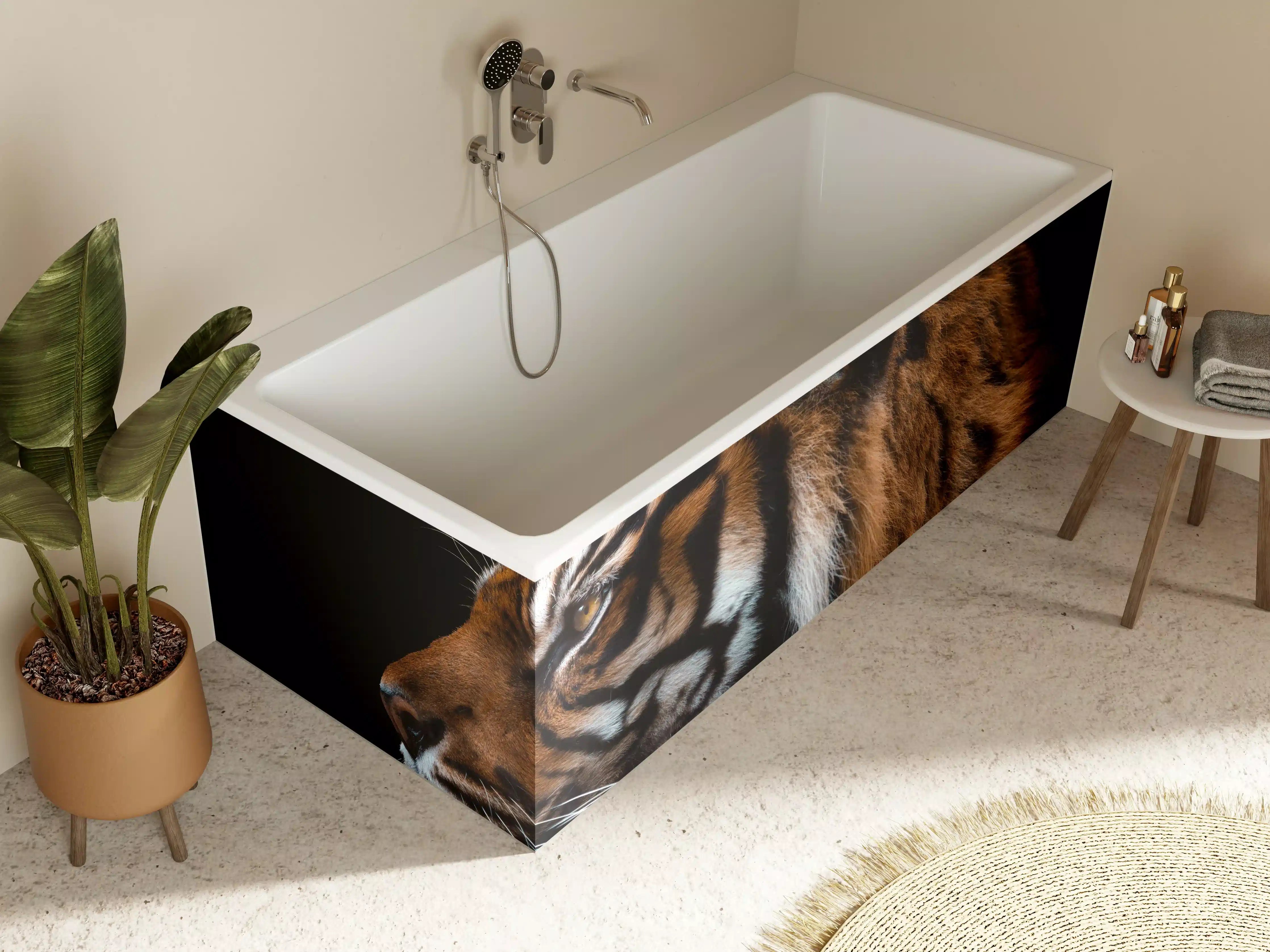 Badewannen-Rückwand - Kopf eines Sumatra-Tigers geschlossen
