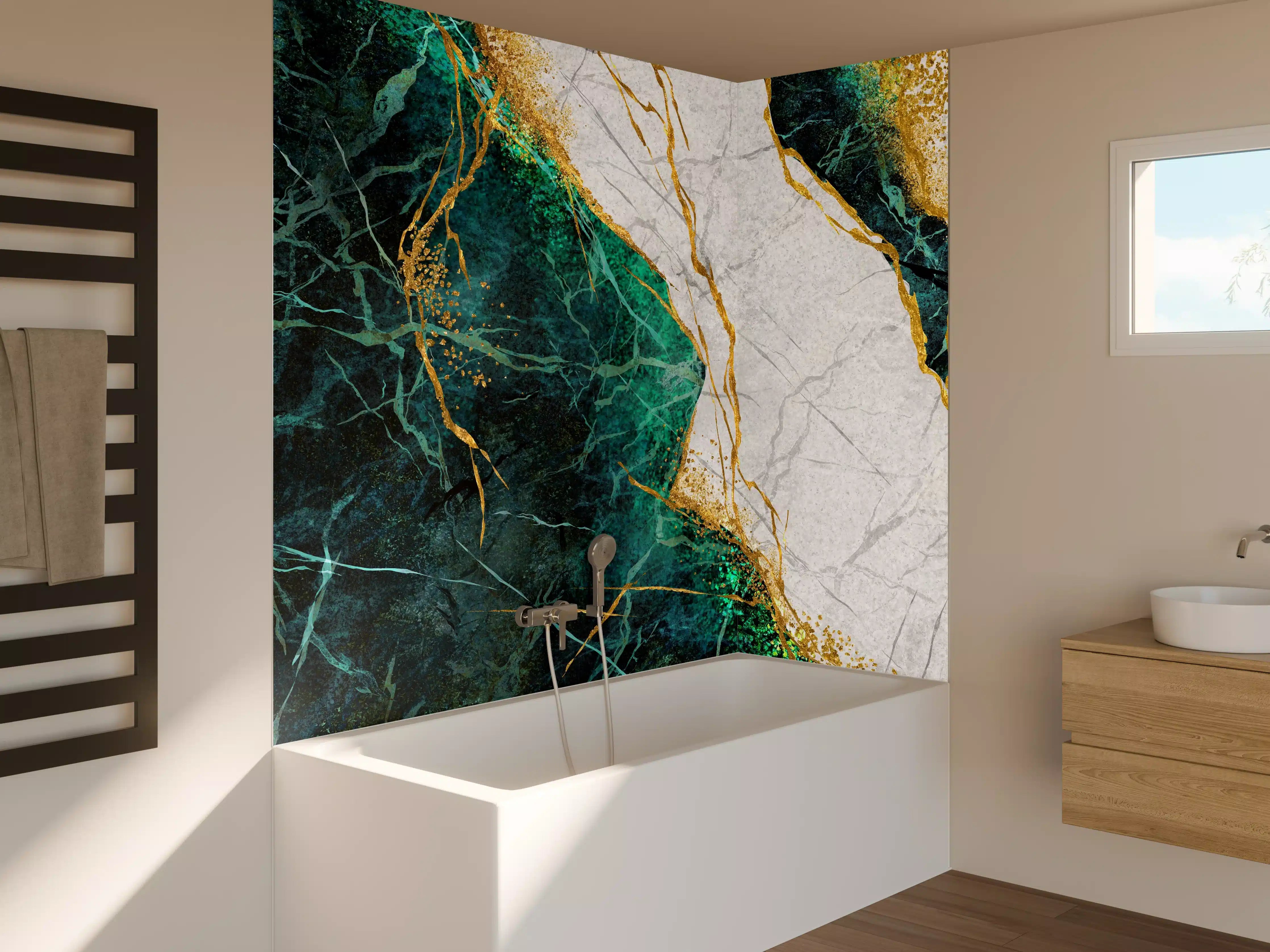 Badewannen-Rückwand - Kreative Marmor Textur - Luxus 