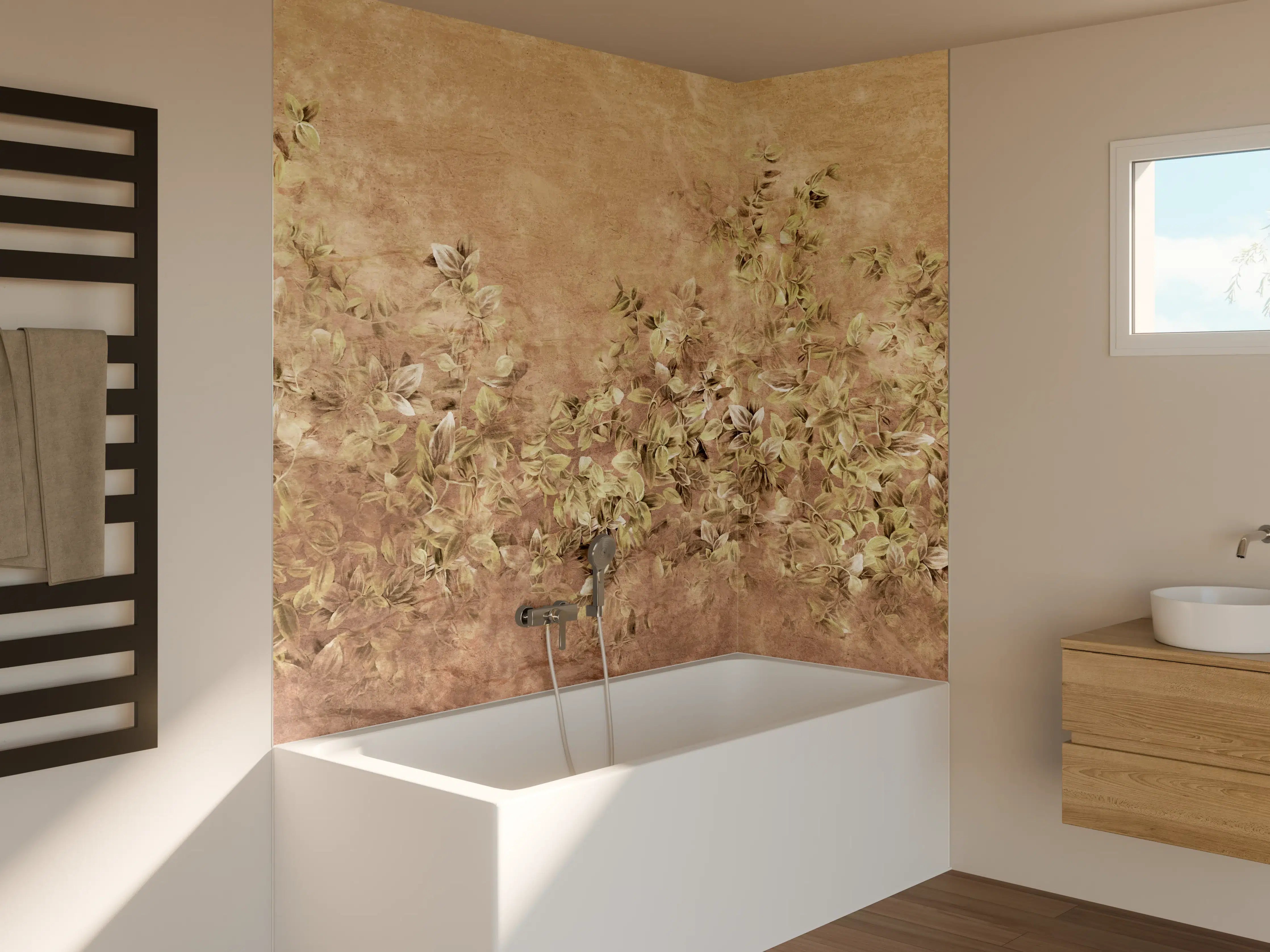 Badewannen-Rückwand - Kunstgemälde - Vintage 
