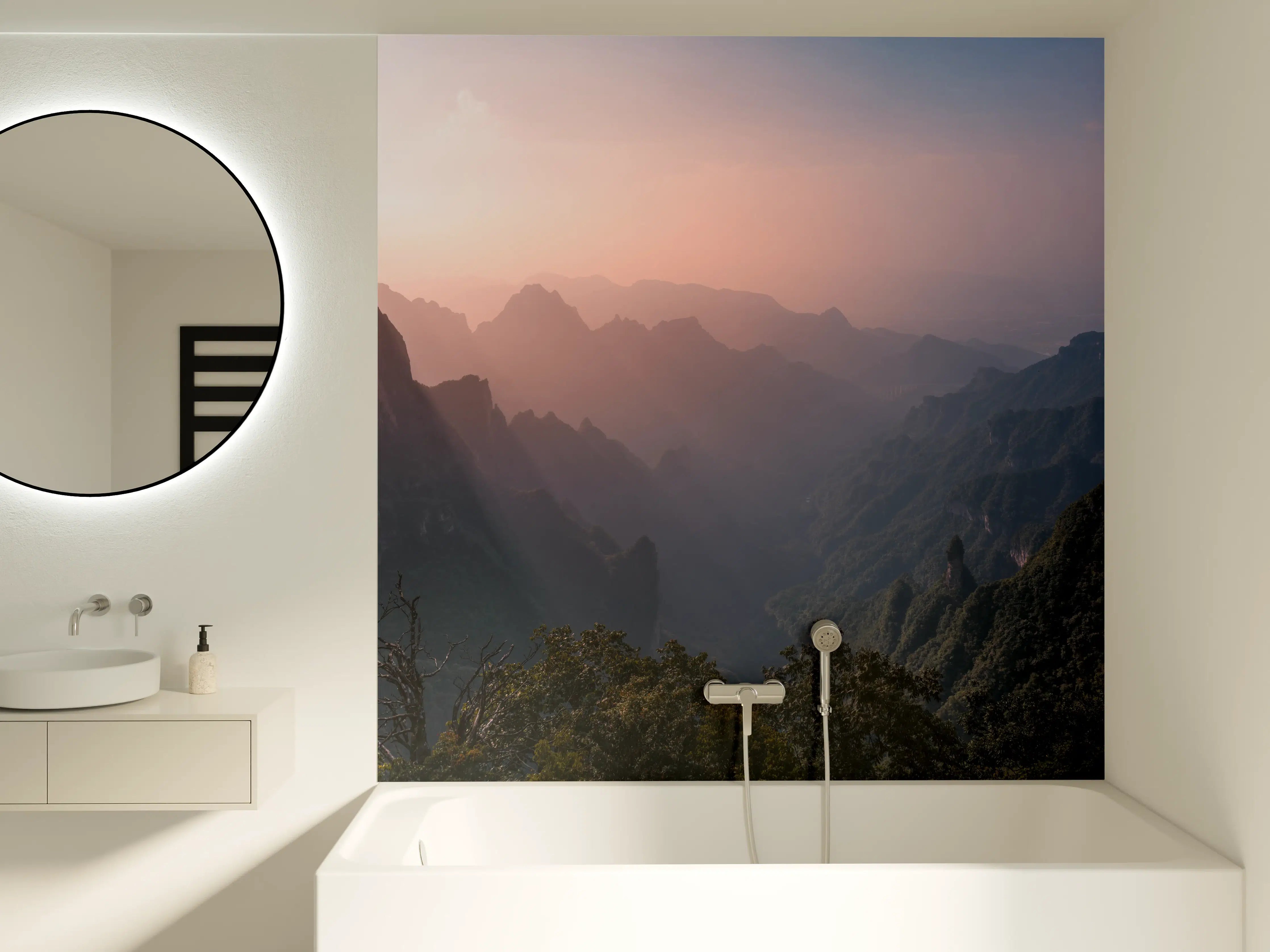 Badewannen-Rückwand - Landschaftsblick - Berg Tianmen
