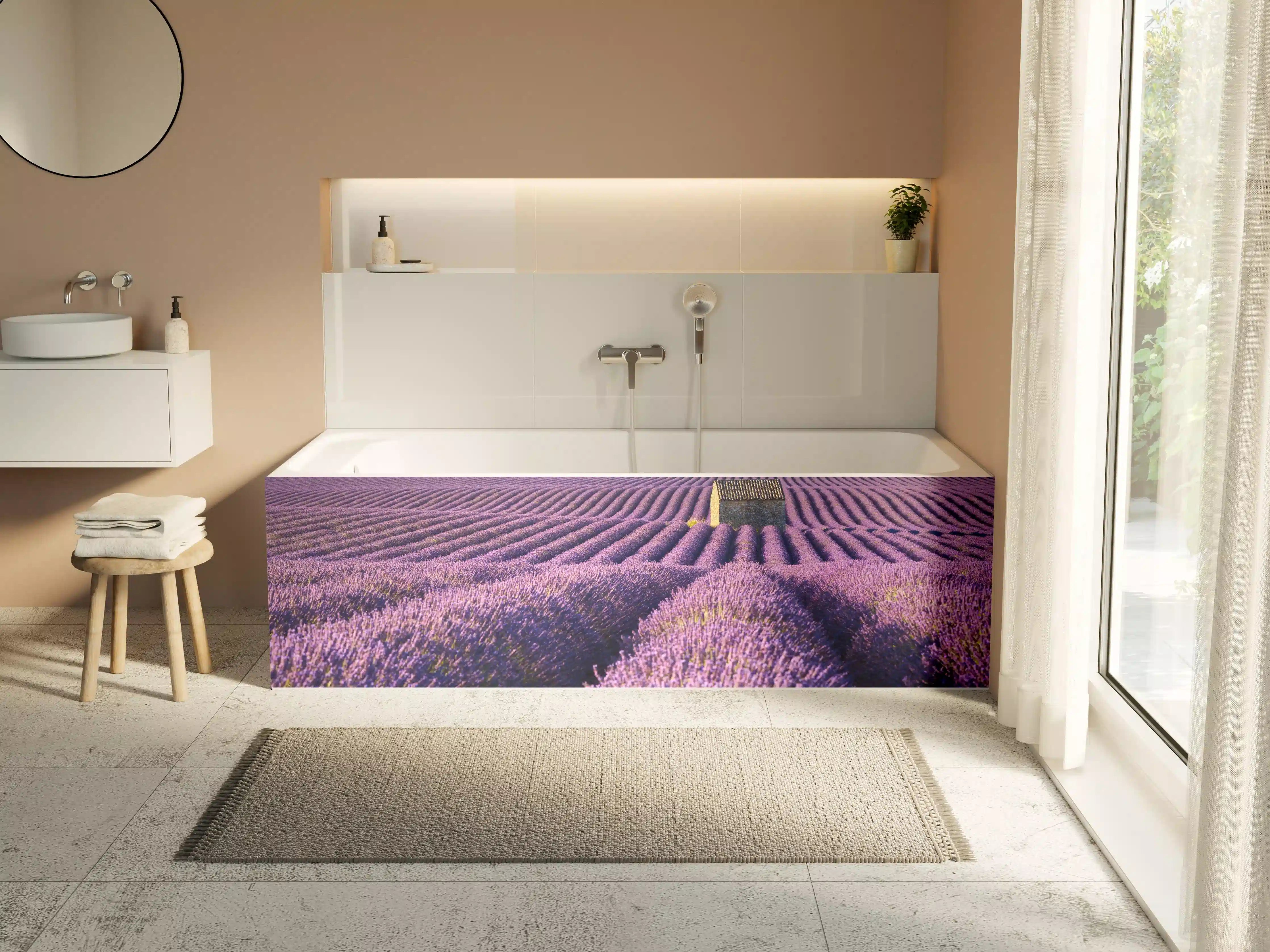 Badewannen-Rückwand - Lavendelfelder auf dem Plateau de Valensole 