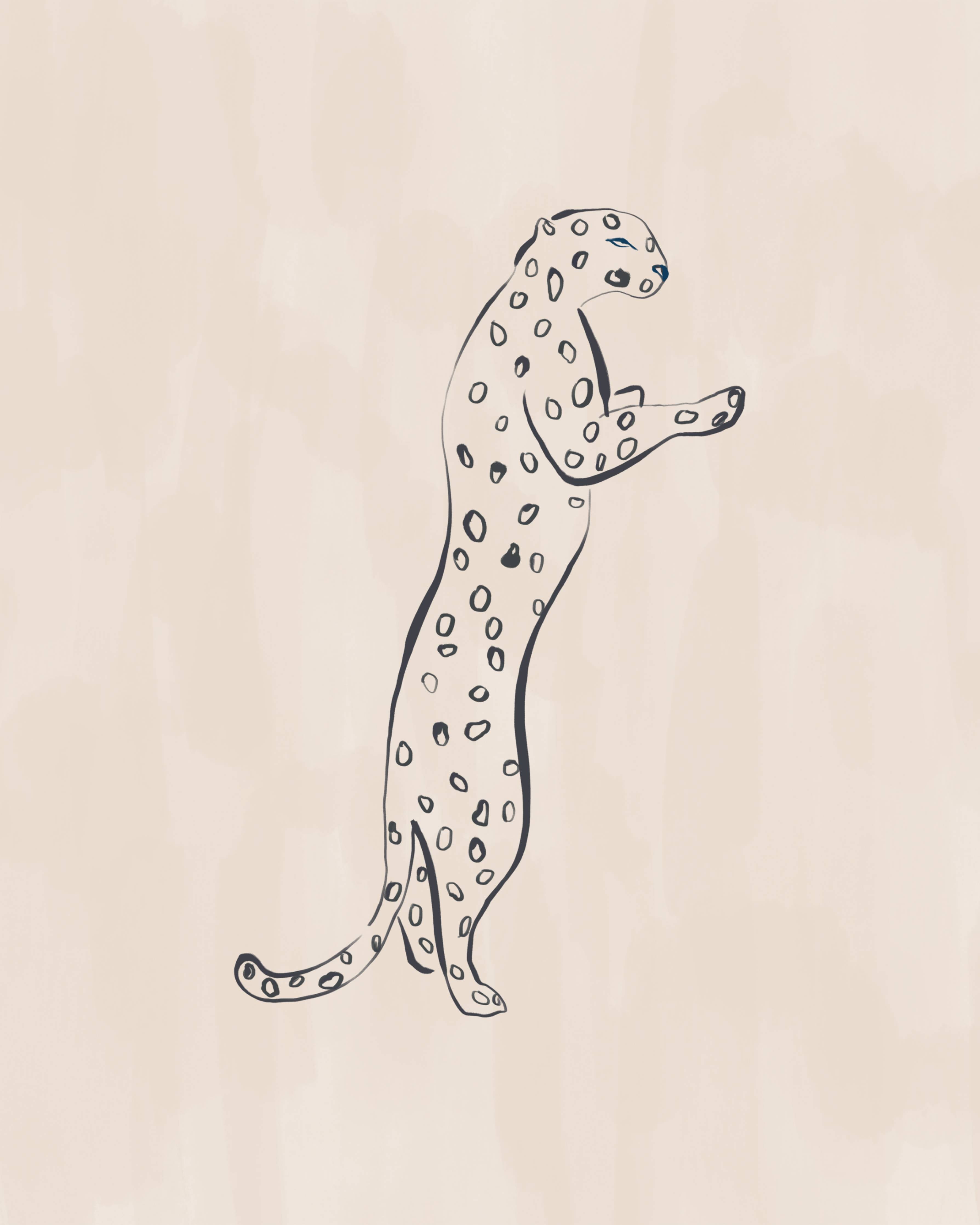 Badewannen-Rückwand-Leopard - Einfache Zeichnung