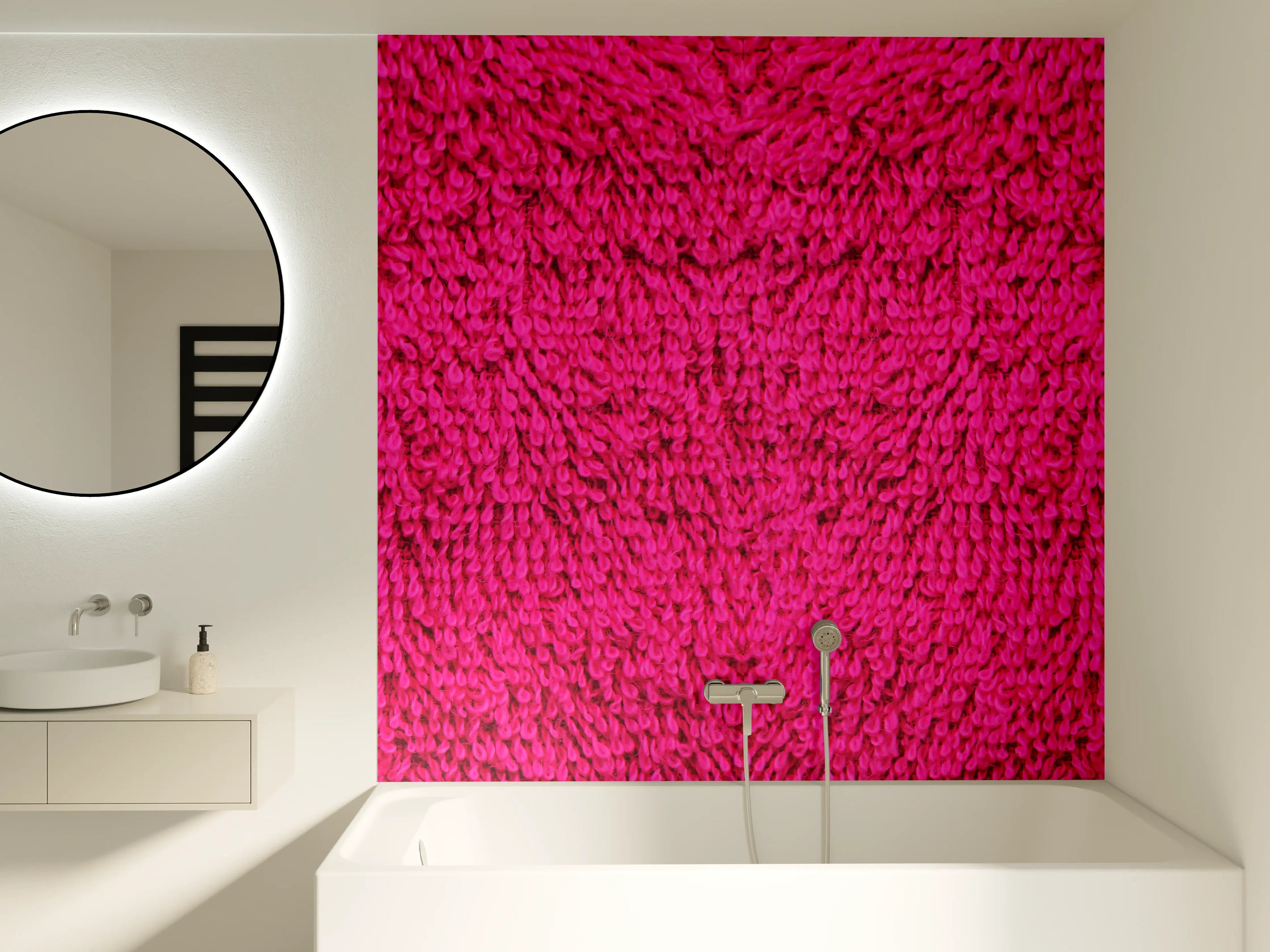 Badewannen-Rückwand - Lila Frottee Handtuch Textur