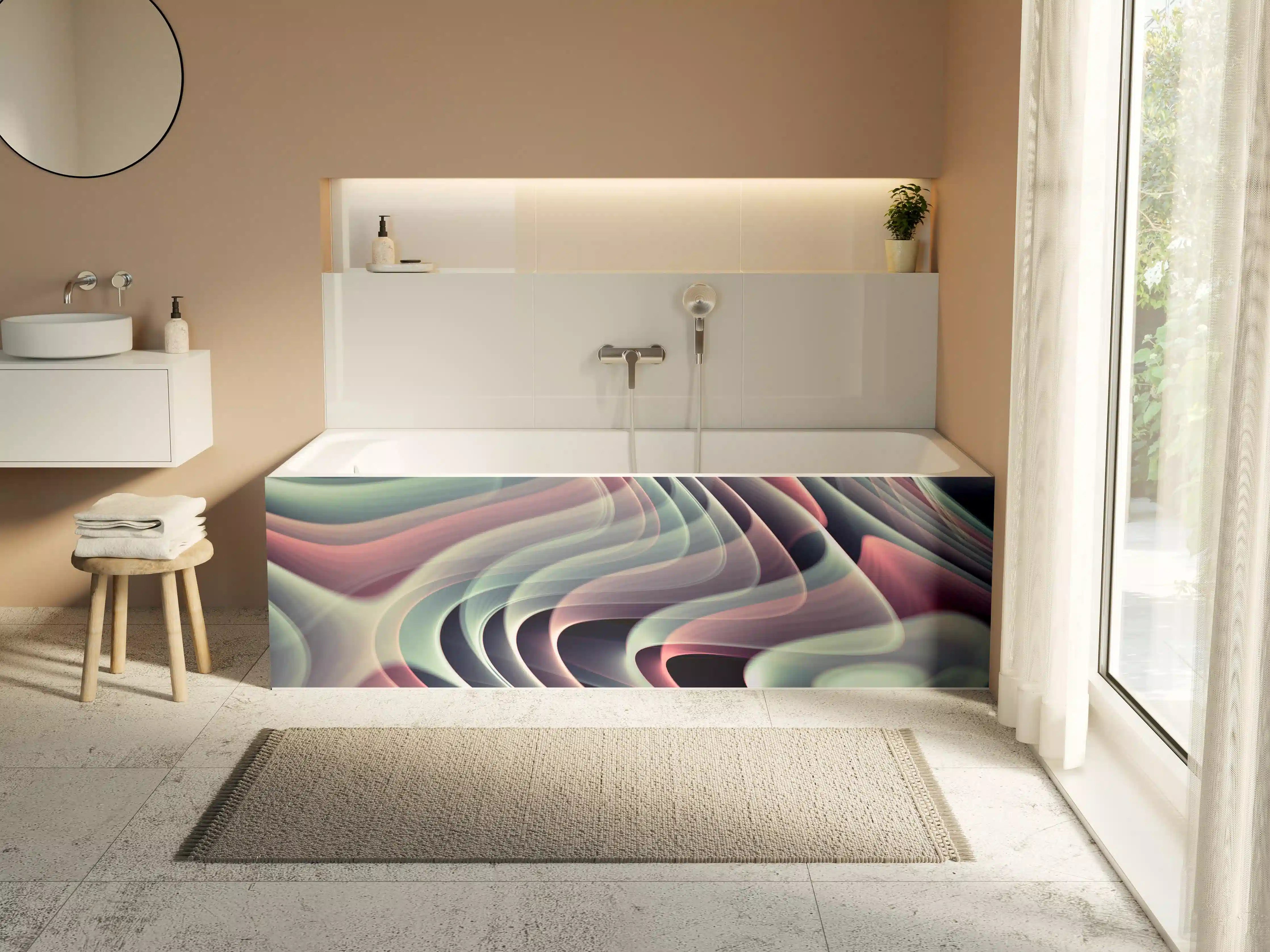 Badewannen-Rückwand - Linienartiger Hintergrund - Abstrakt