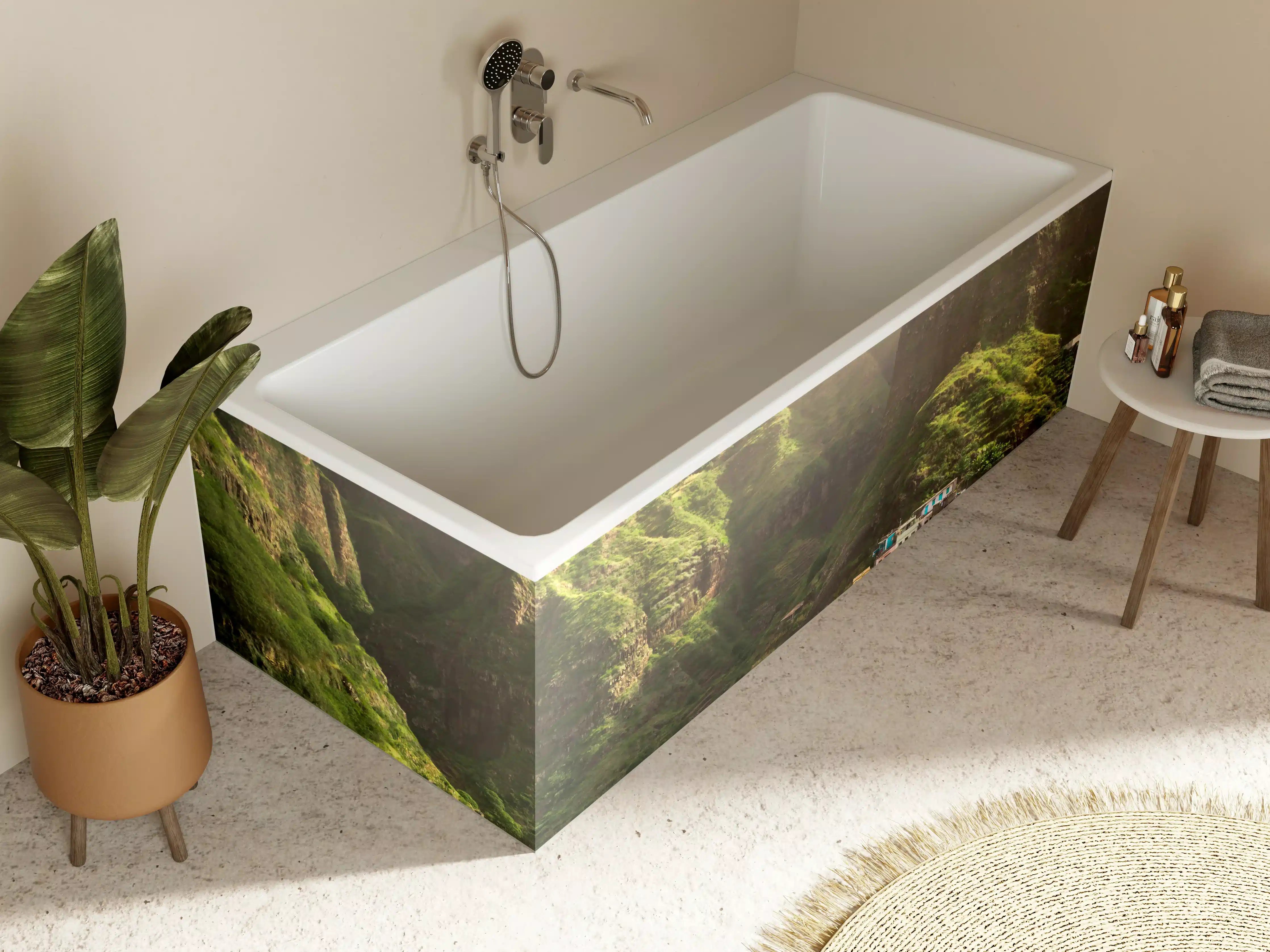 Badewannen-Rückwand - Luftaufnahme von Fontainhas - Kabo Verde