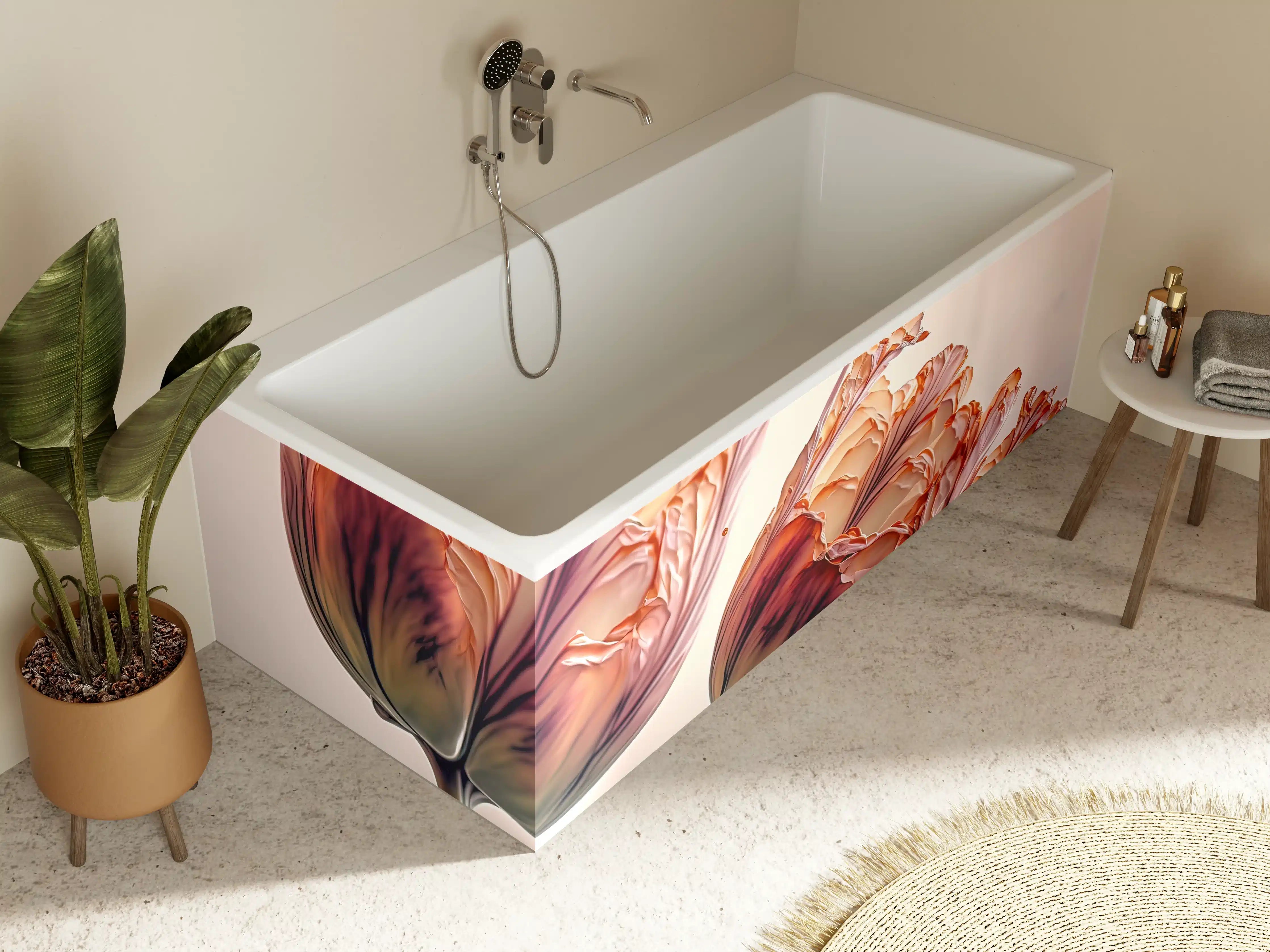 Badewannen-Rückwand - Luxuriöse Abstrakte Tulpen Kunst