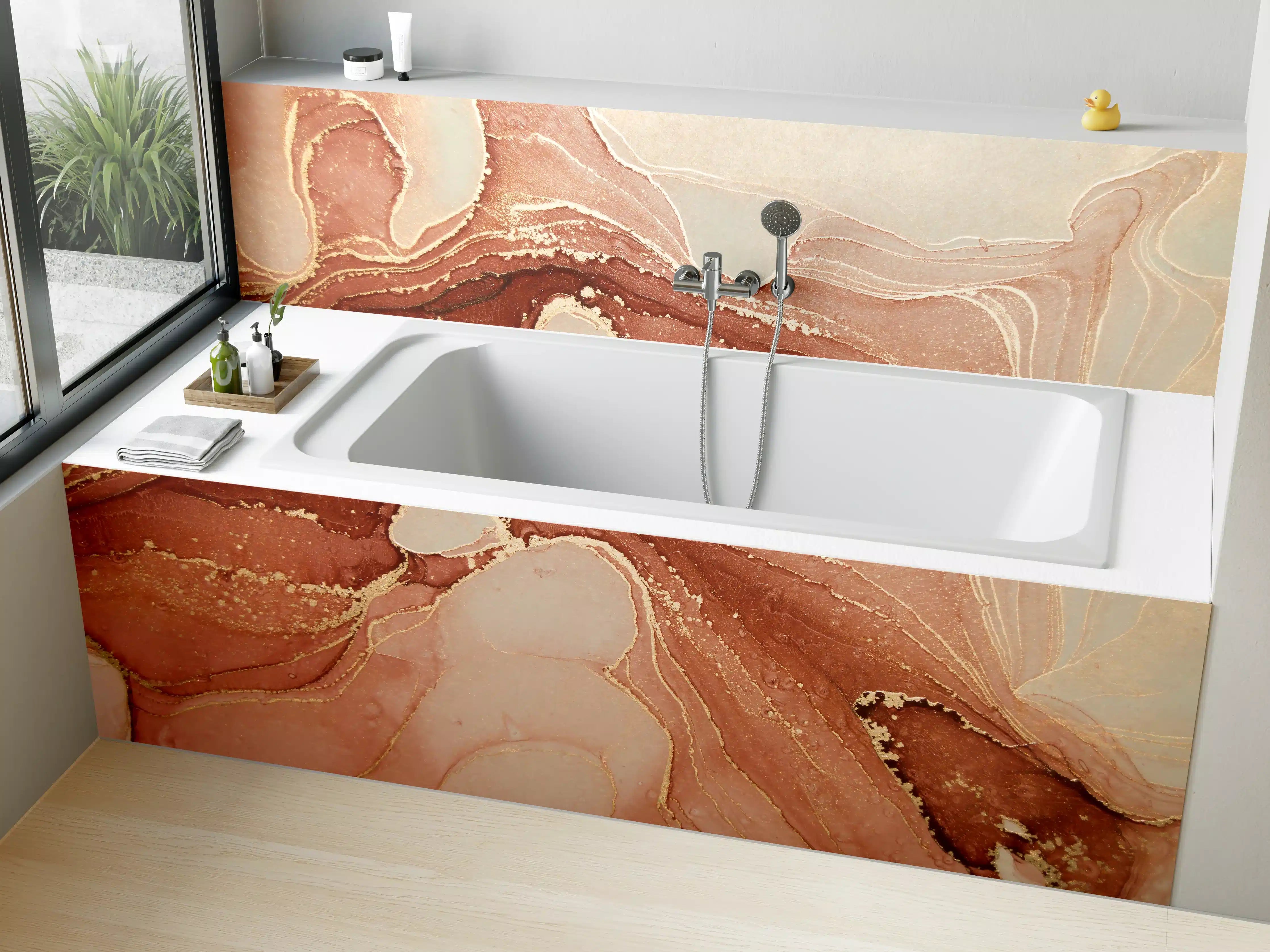 Badewannen-Rückwand - Luxuriöse Darstellung durch flüssige Kunst