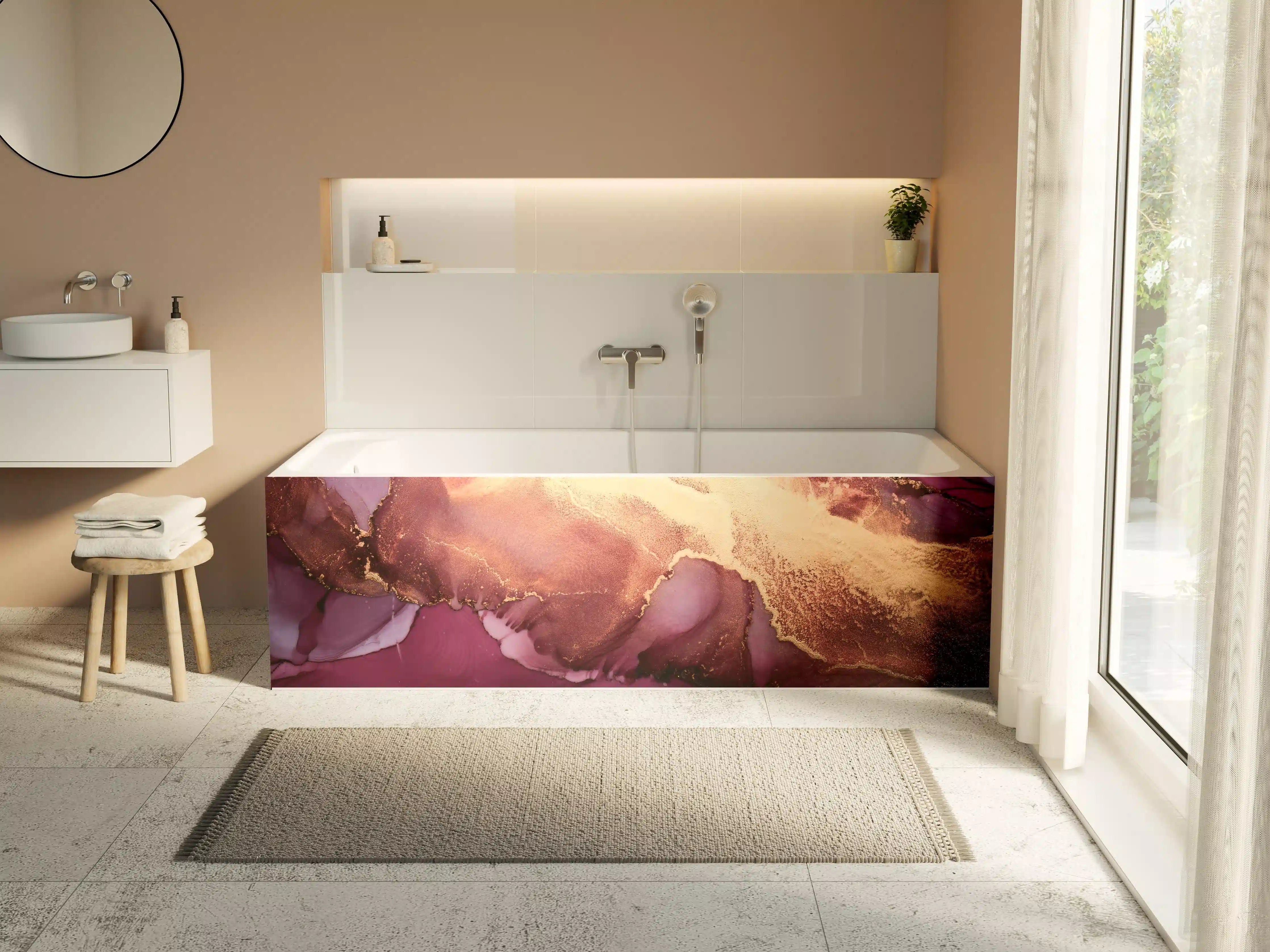 Badewannen-Rückwand - Luxuriöser Hintergrund - Alkoholtinten-Technik