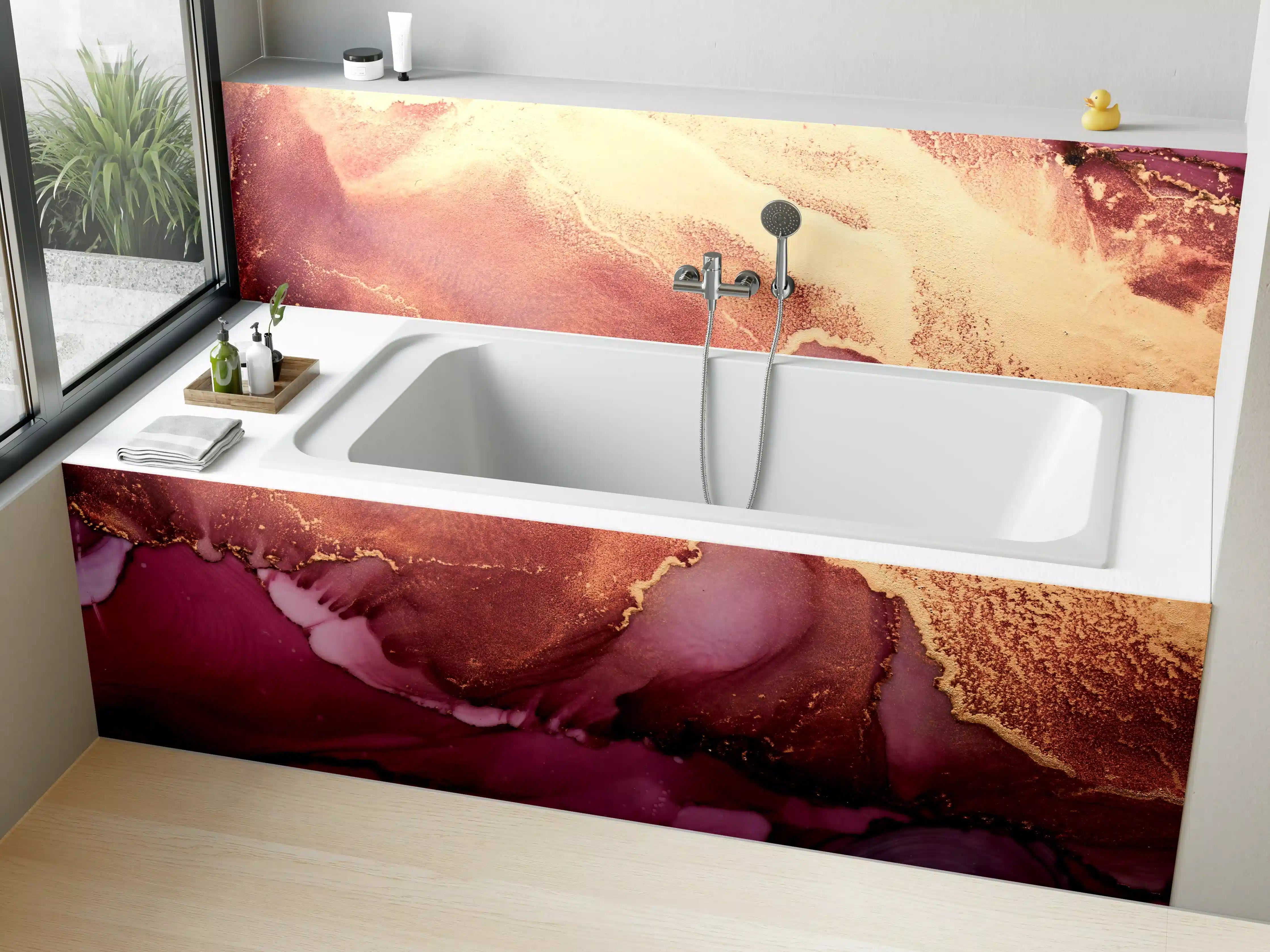 Badewannen-Rückwand - Luxuriöser Hintergrund - Alkoholtinten-Technik
