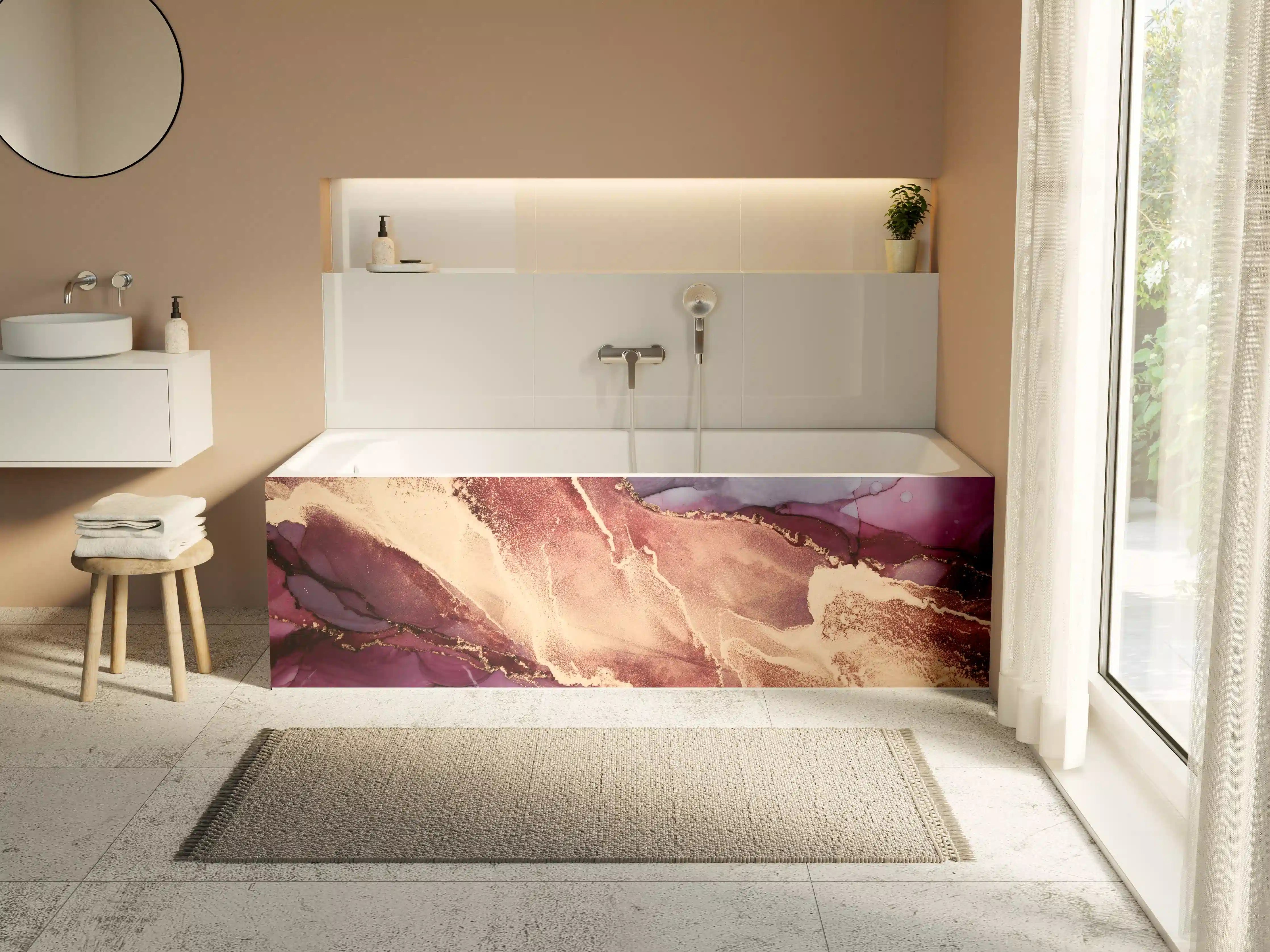 Badewannen-Rückwand - Luxuriöser Hintergrund - Alkoholtuschetechnik