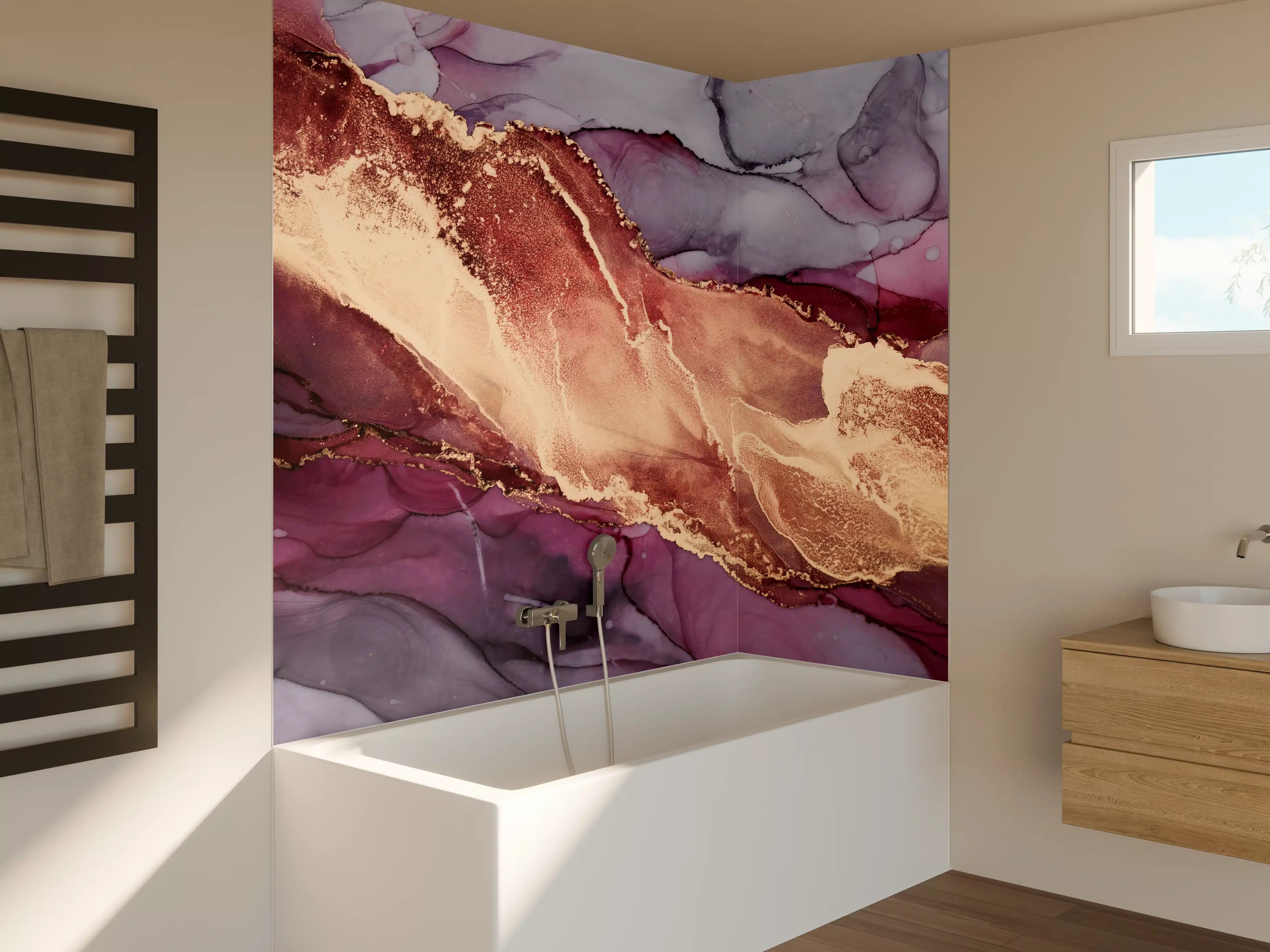 Badewannen-Rückwand - Luxuriöser Hintergrund - Alkoholtuschetechnik