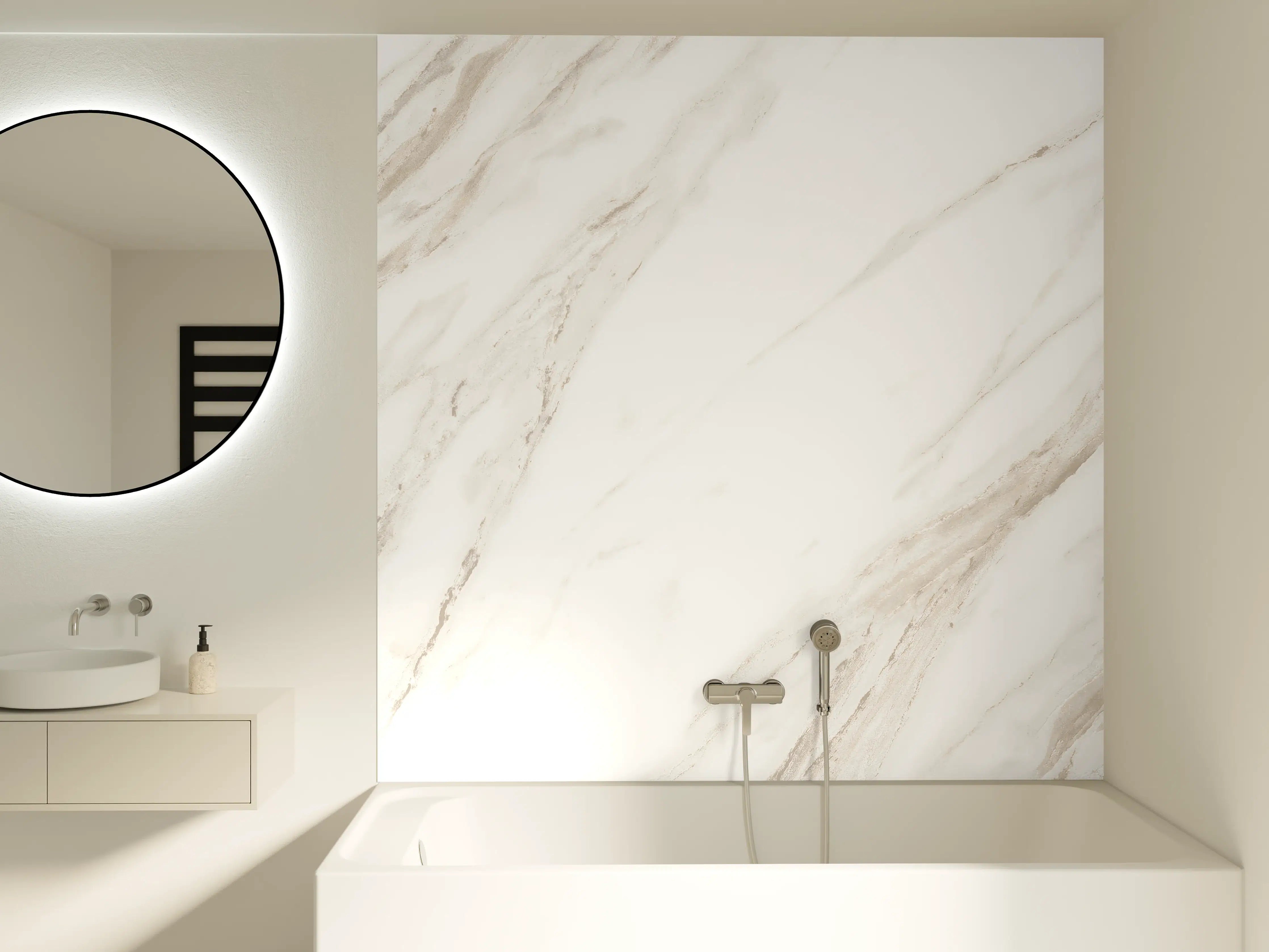 Badewannen-Rückwand - Luxuriöses Marmor Design