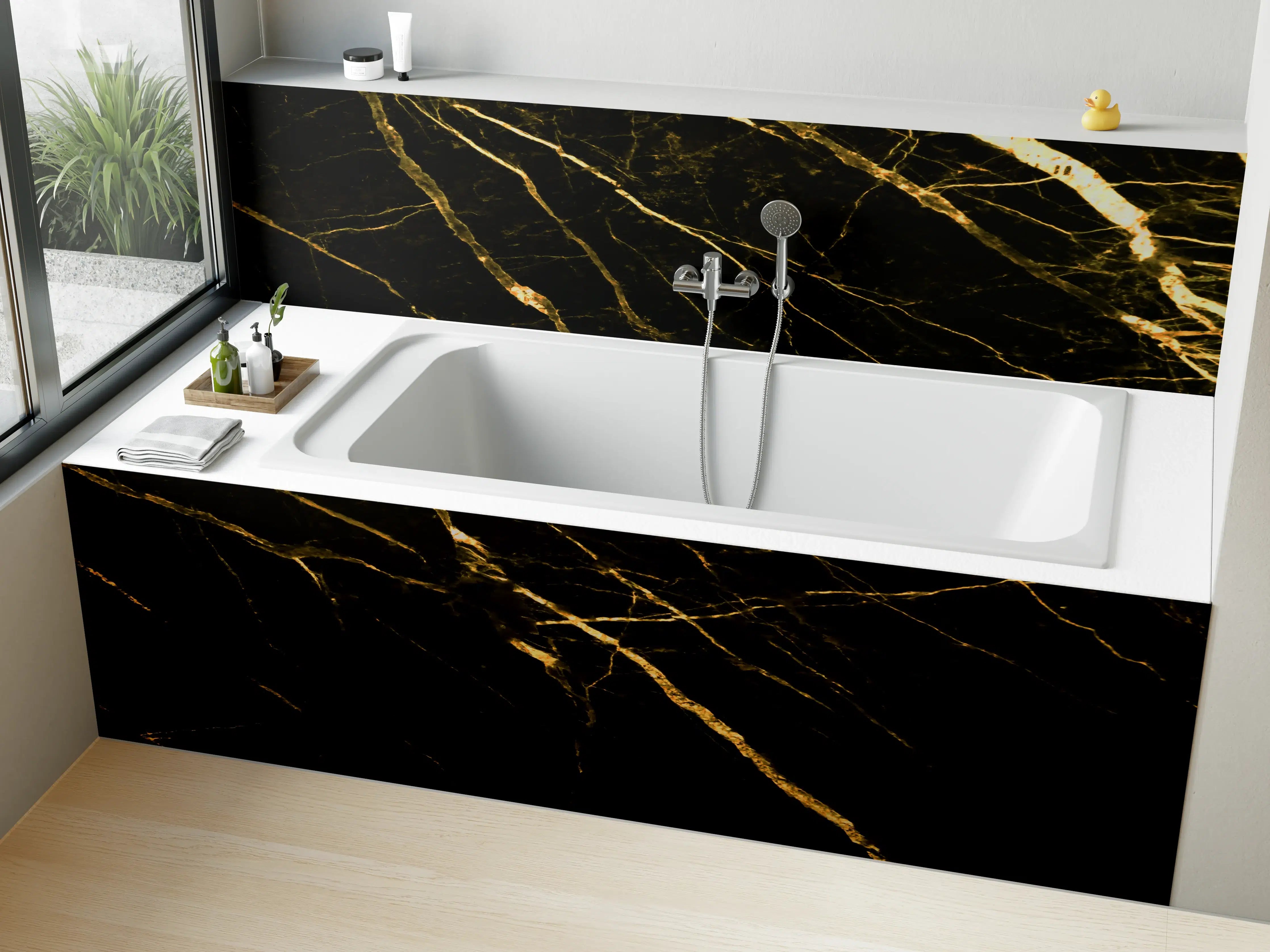 Badewannen-Rückwand - Luxus Goldmarmortextur 