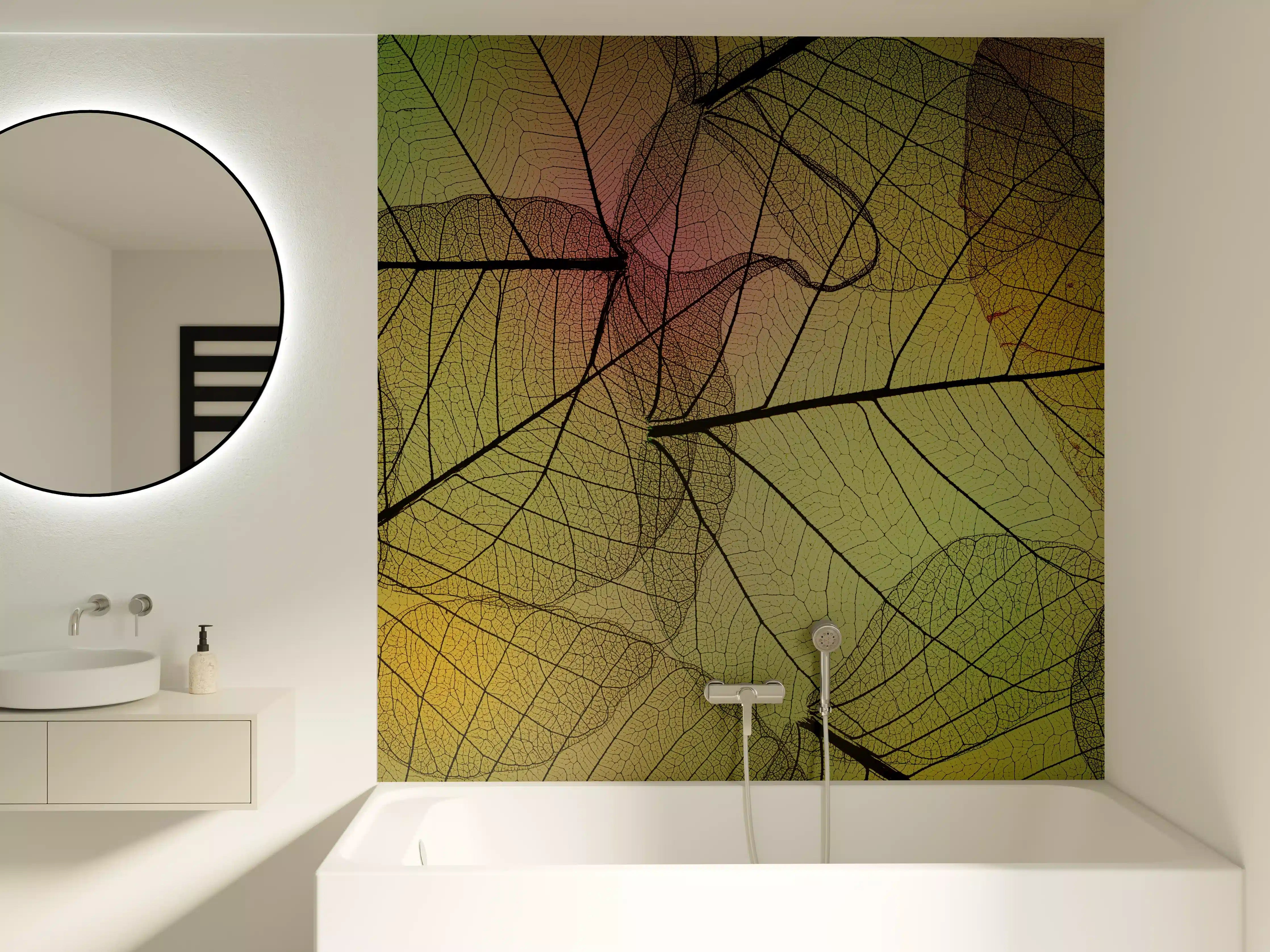 Badewannen-Rückwand - Makro Blattadern Textur