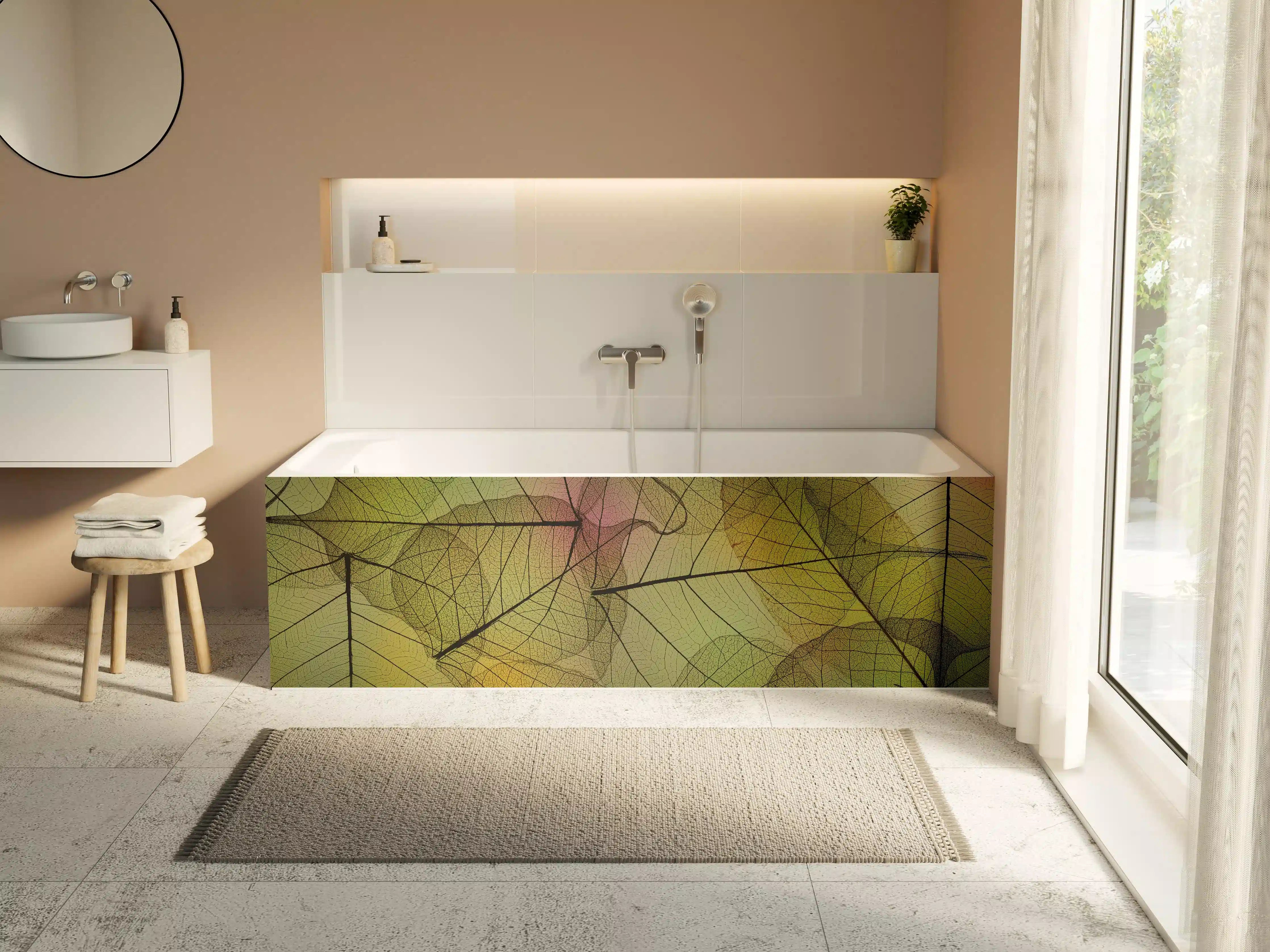 Badewannen-Rückwand - Makro Blattadern Textur