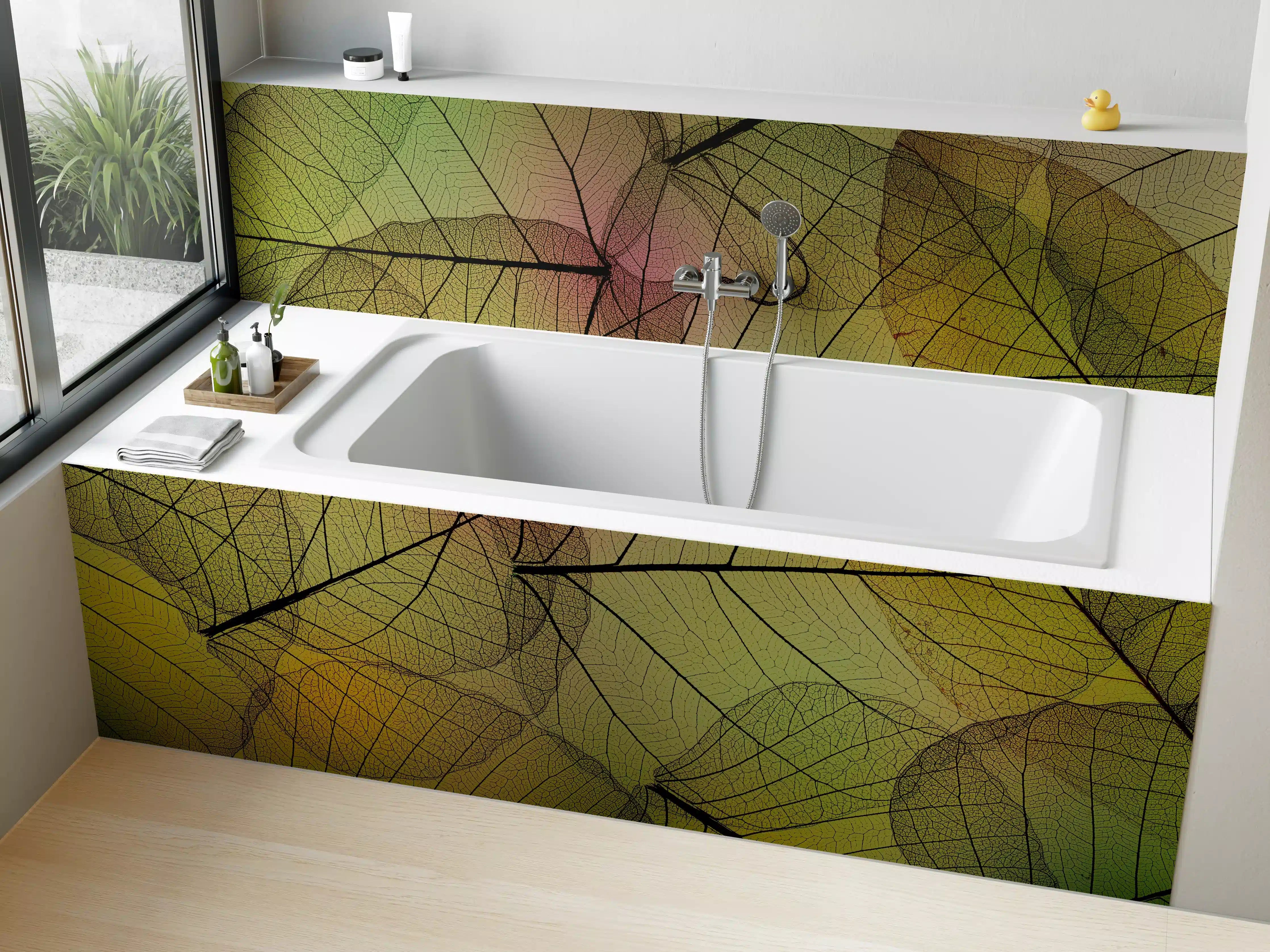 Badewannen-Rückwand - Makro Blattadern Textur