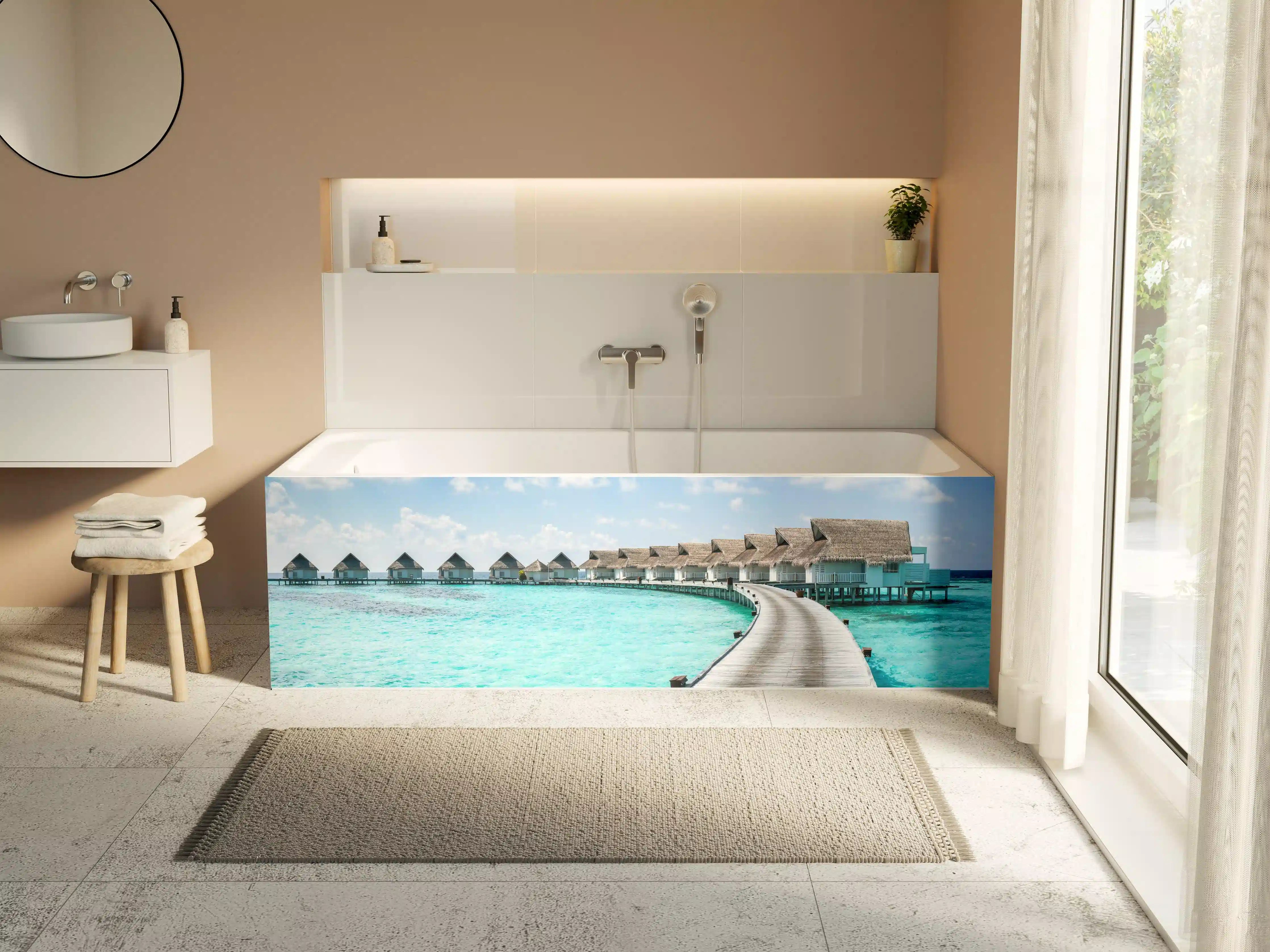 Badewannen-Rückwand - Malediven Wasser-Hotel