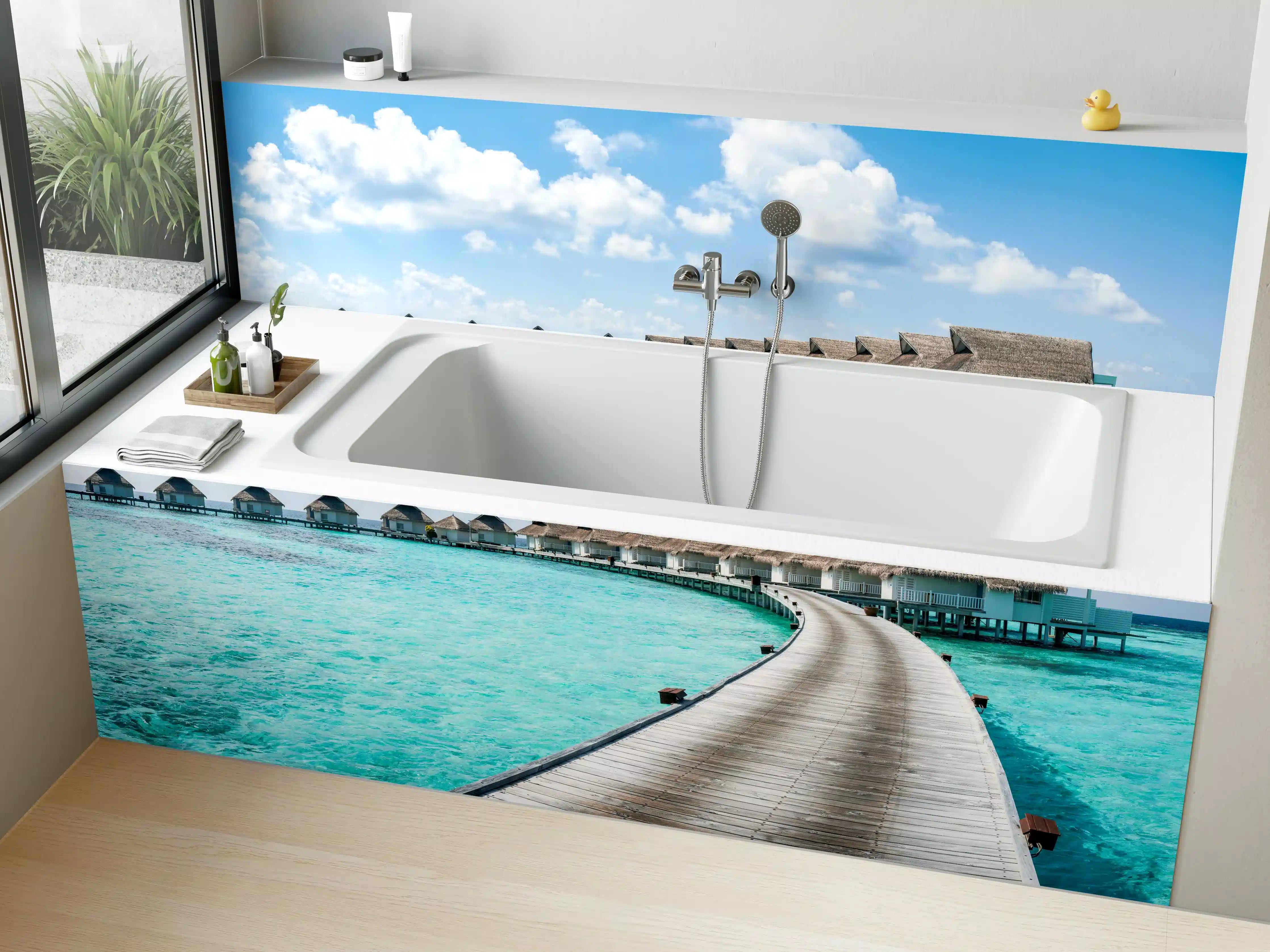 Badewannen-Rückwand - Malediven Wasser-Hotel