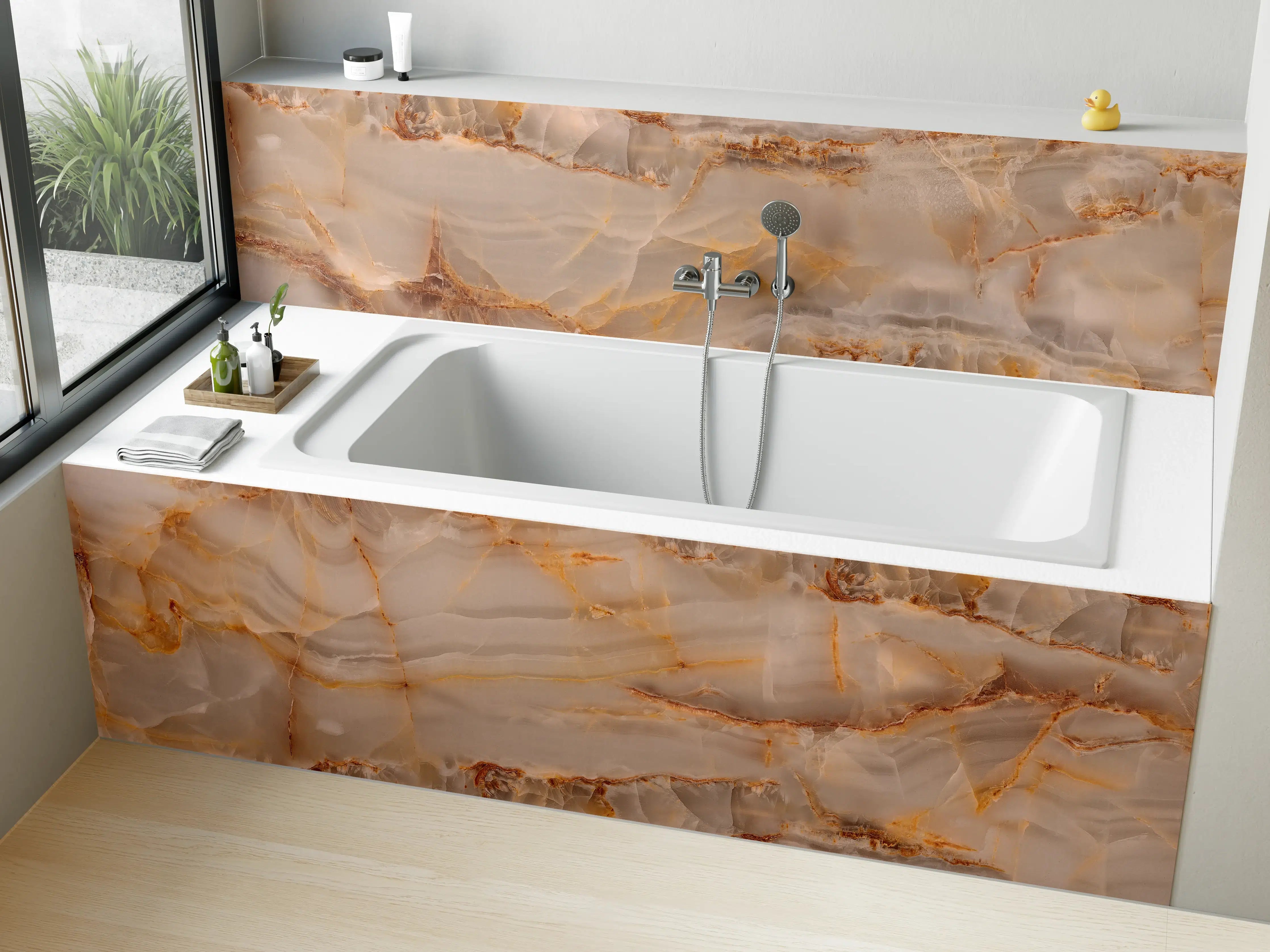 Badewannen-Rückwand - Marmor Onyx Struktur