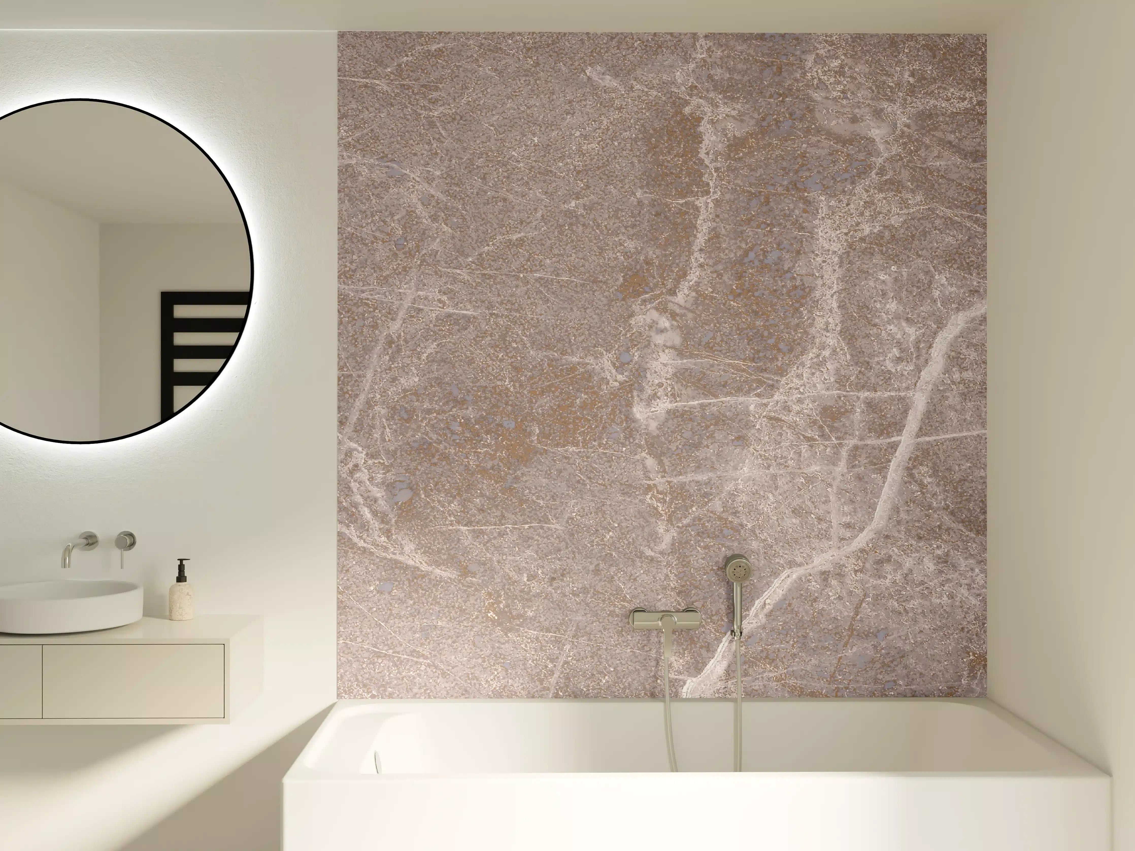 Badewannen-Rückwand - Marmor Textur - Rosa