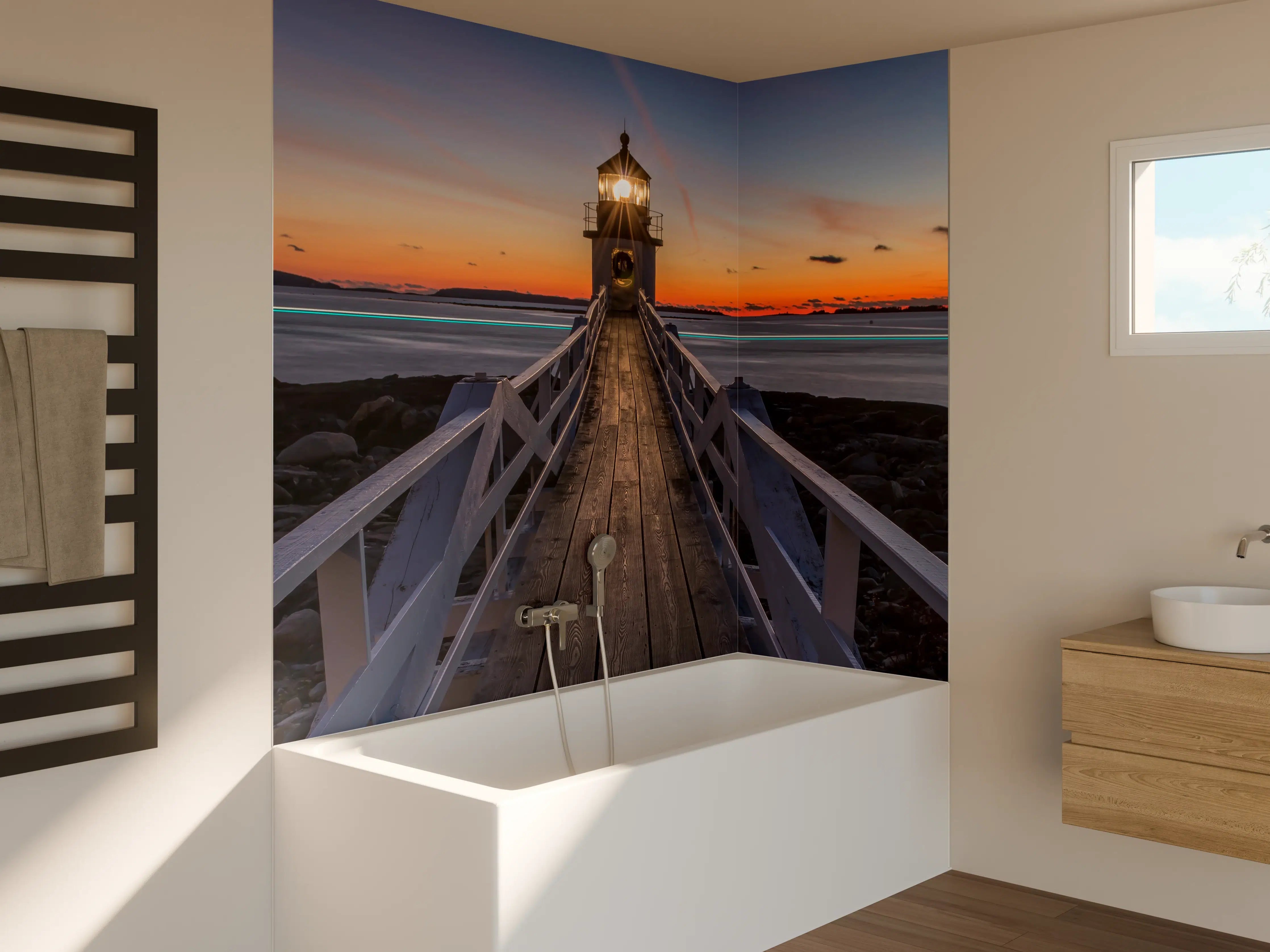 Badewannen-Rückwand - Marshall Point Leuchtturm in Amerika