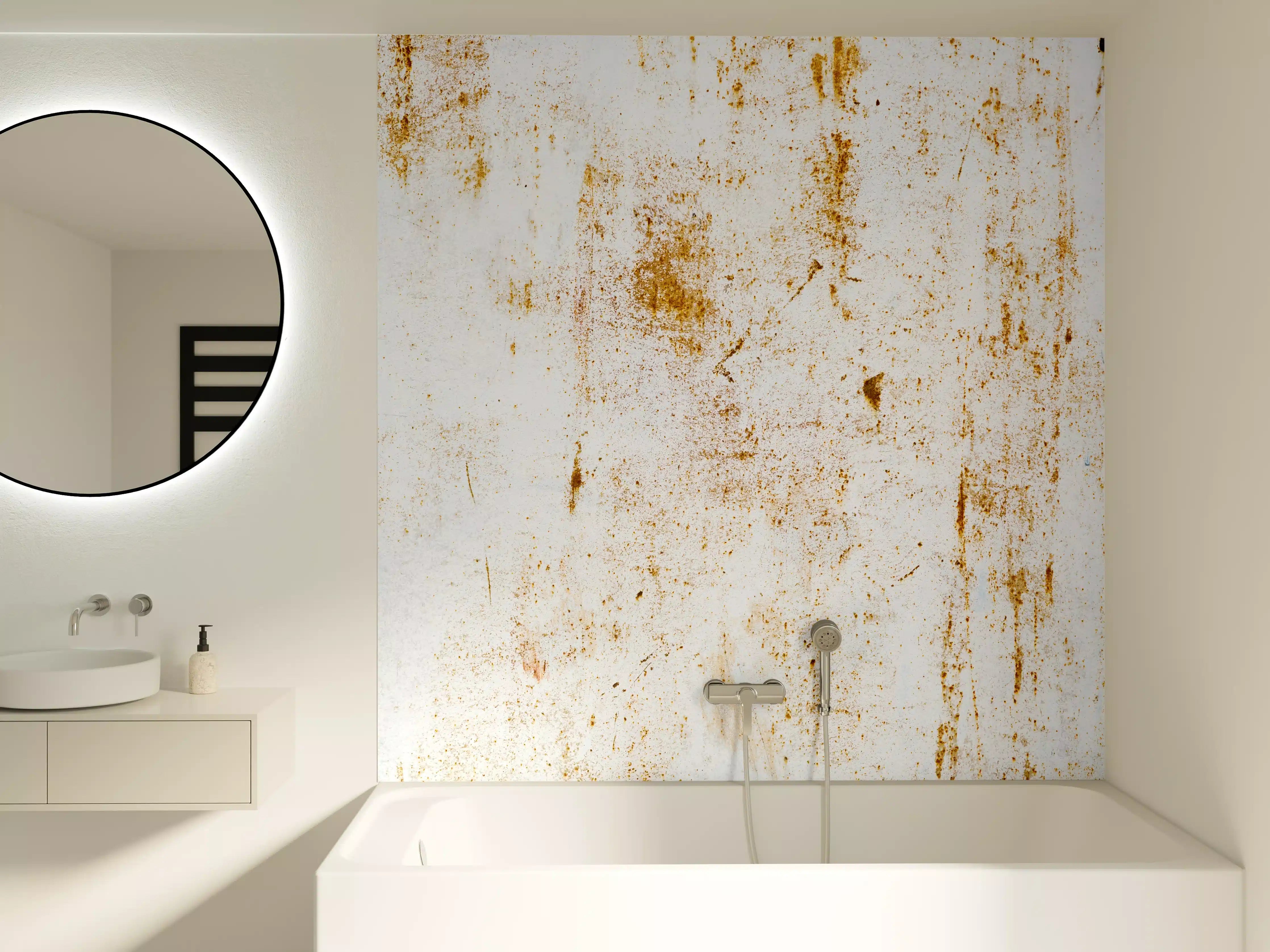 Badewannen-Rückwand - Metall mit rauer Rostoberfläche 